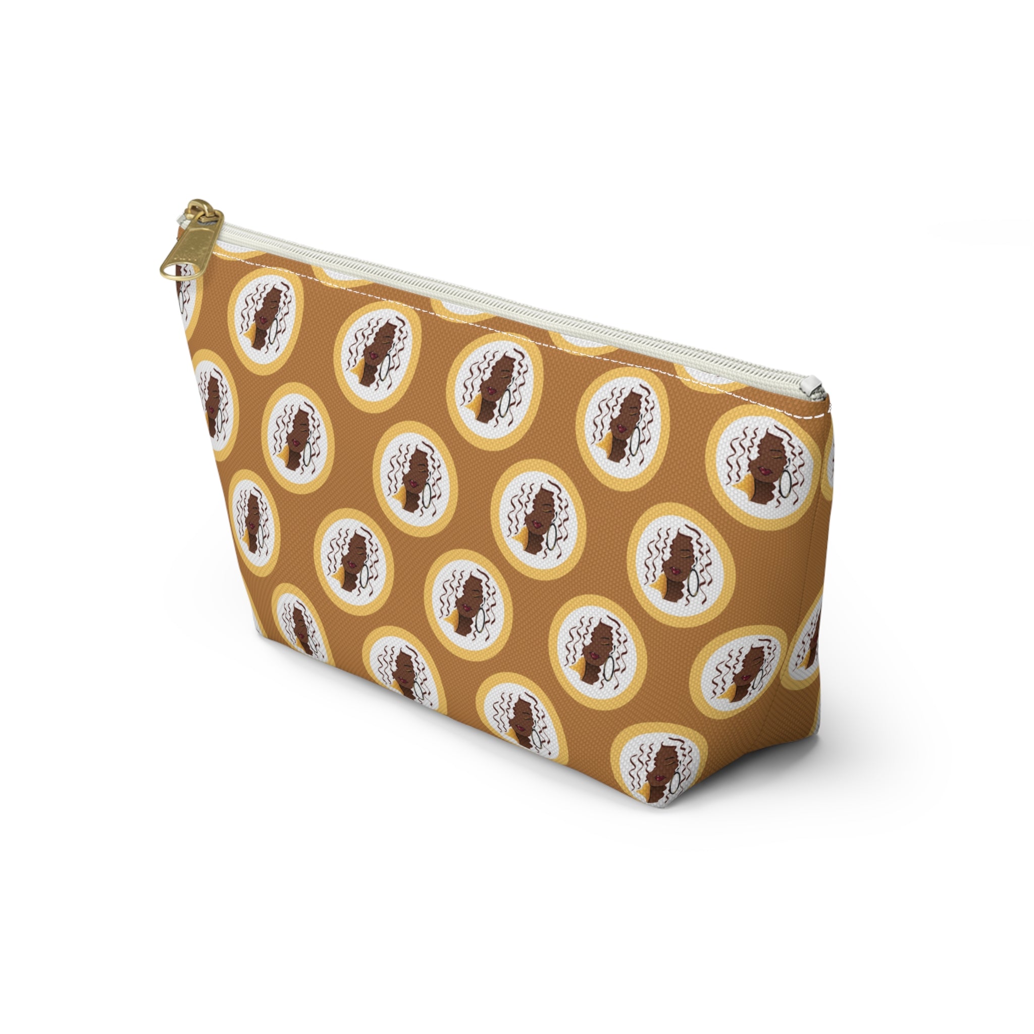 Yellow Dewey Pattern Makeup Bag