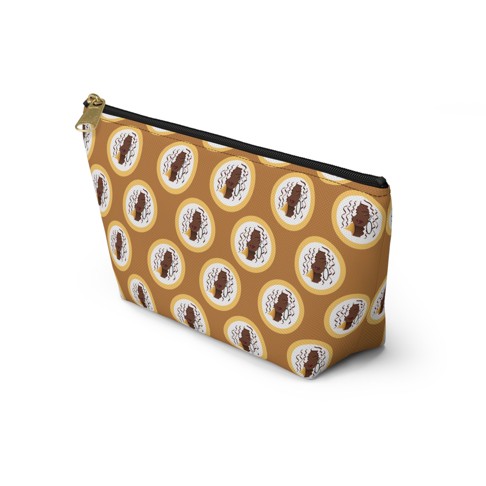 Yellow Dewey Pattern Makeup Bag