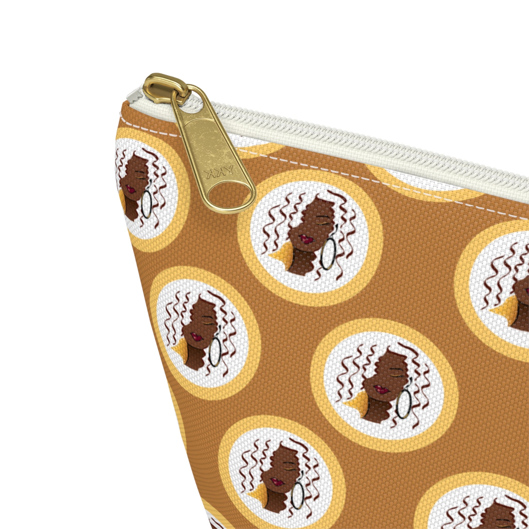 Yellow Dewey Pattern Makeup Bag