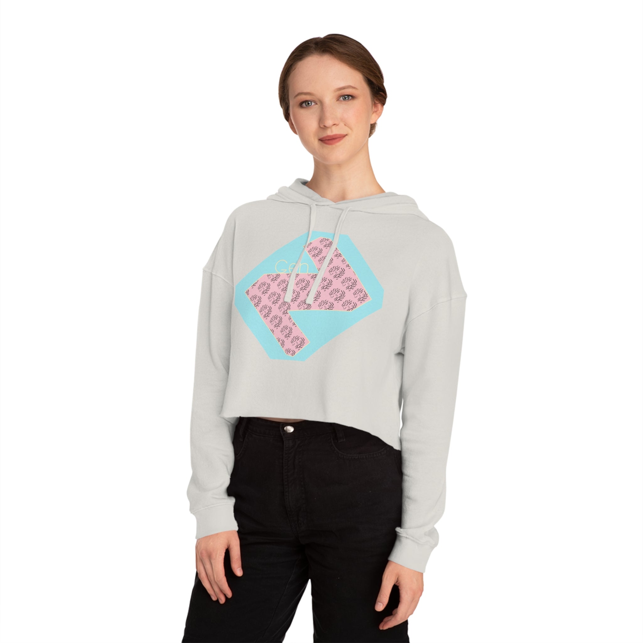 Gen Z Cropped Hooded Sweatshirt