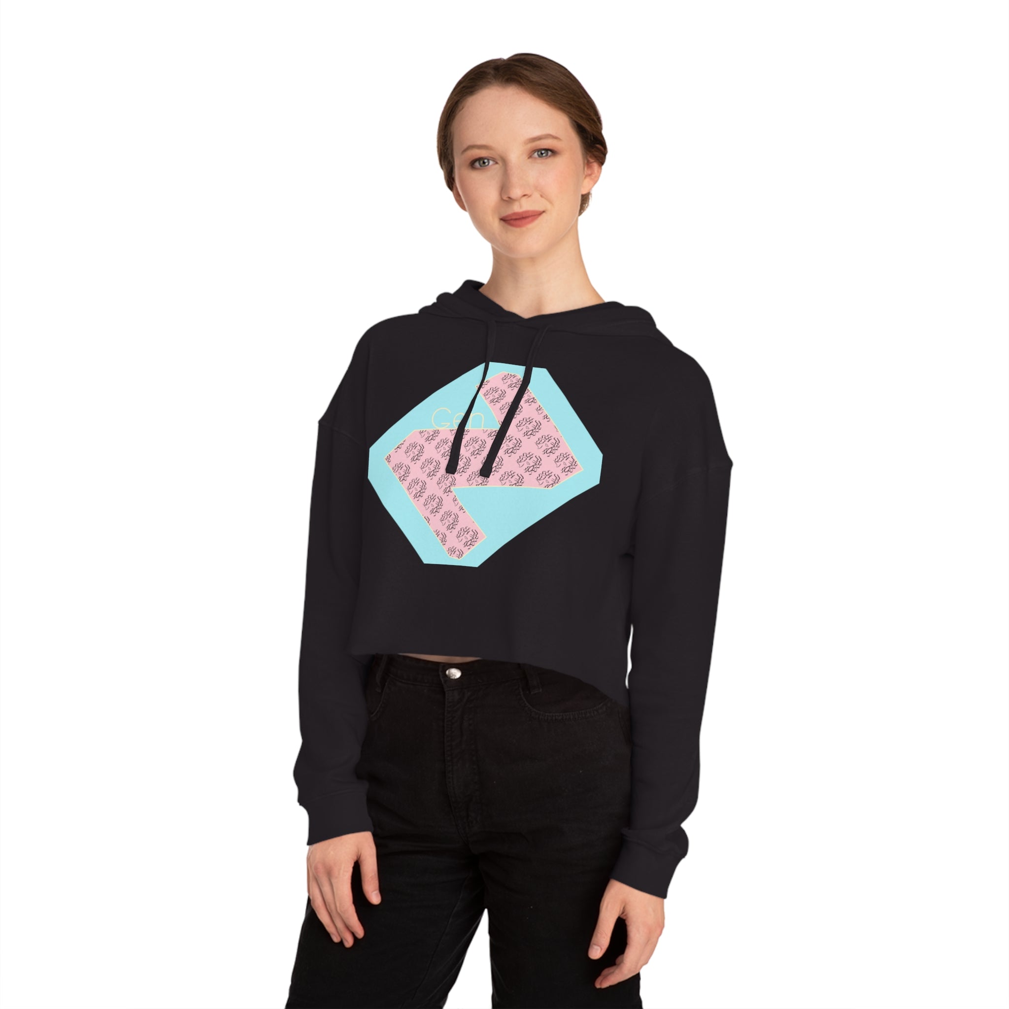 Gen Z Cropped Hooded Sweatshirt