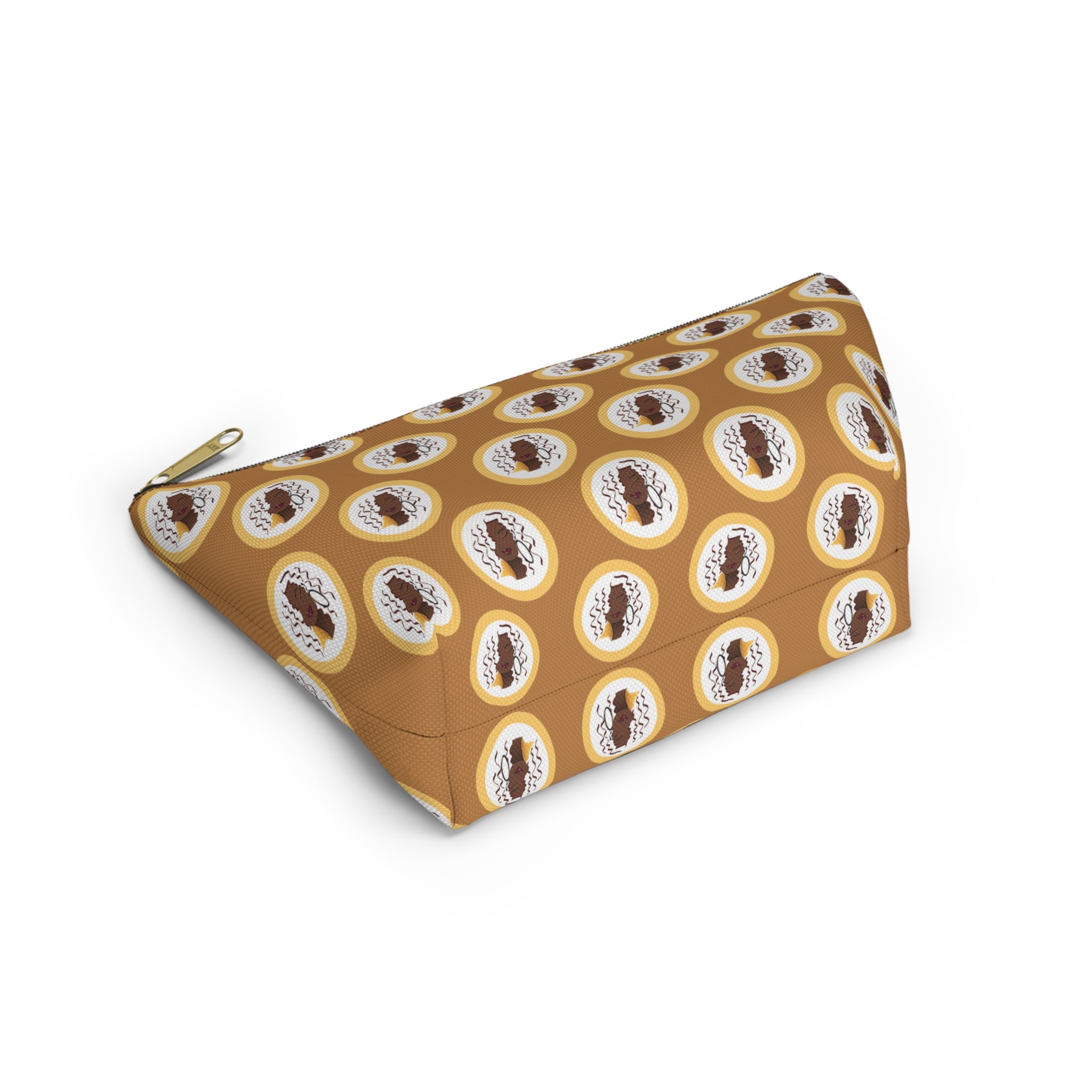 Yellow Dewey Pattern Makeup Bag