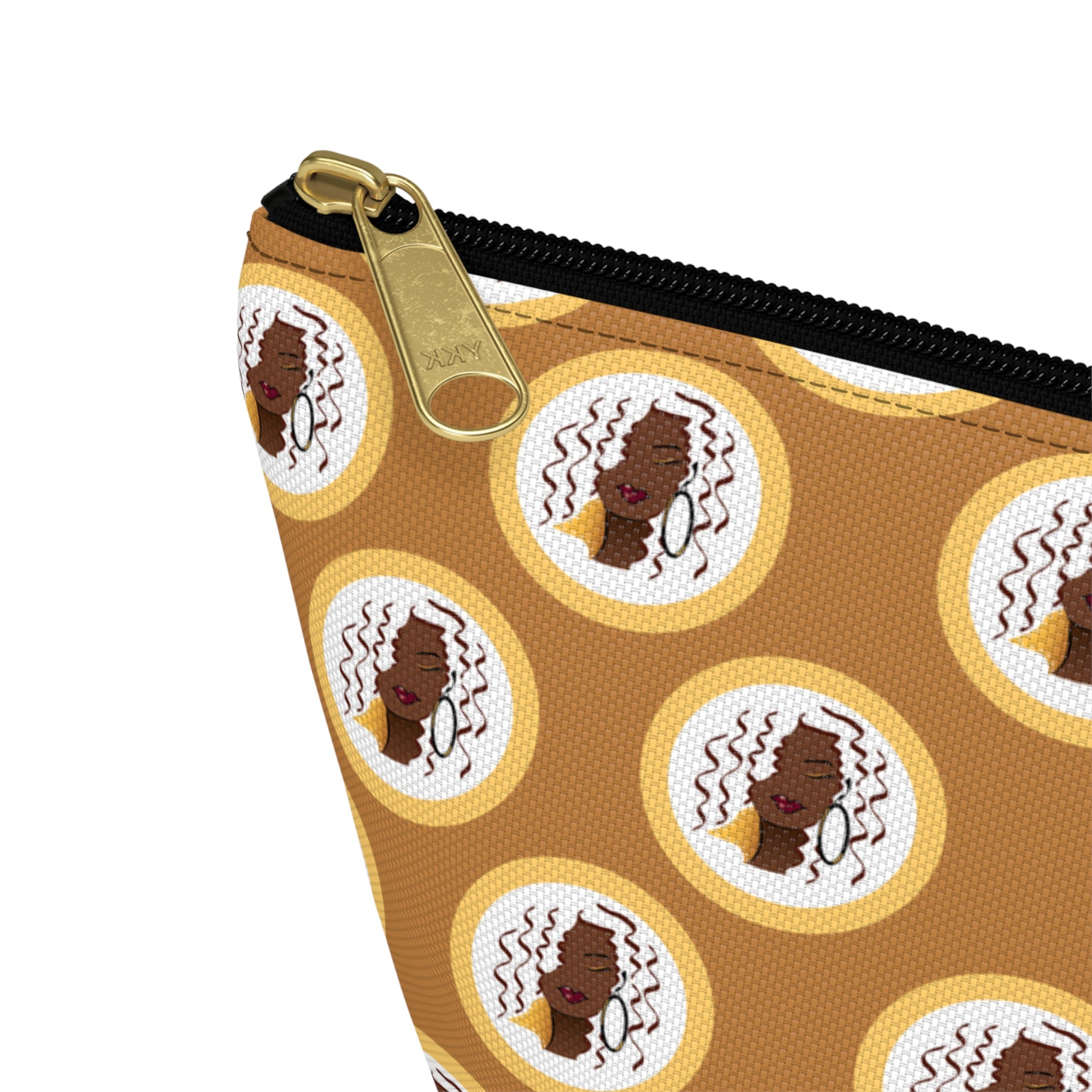 Yellow Dewey Pattern Makeup Bag