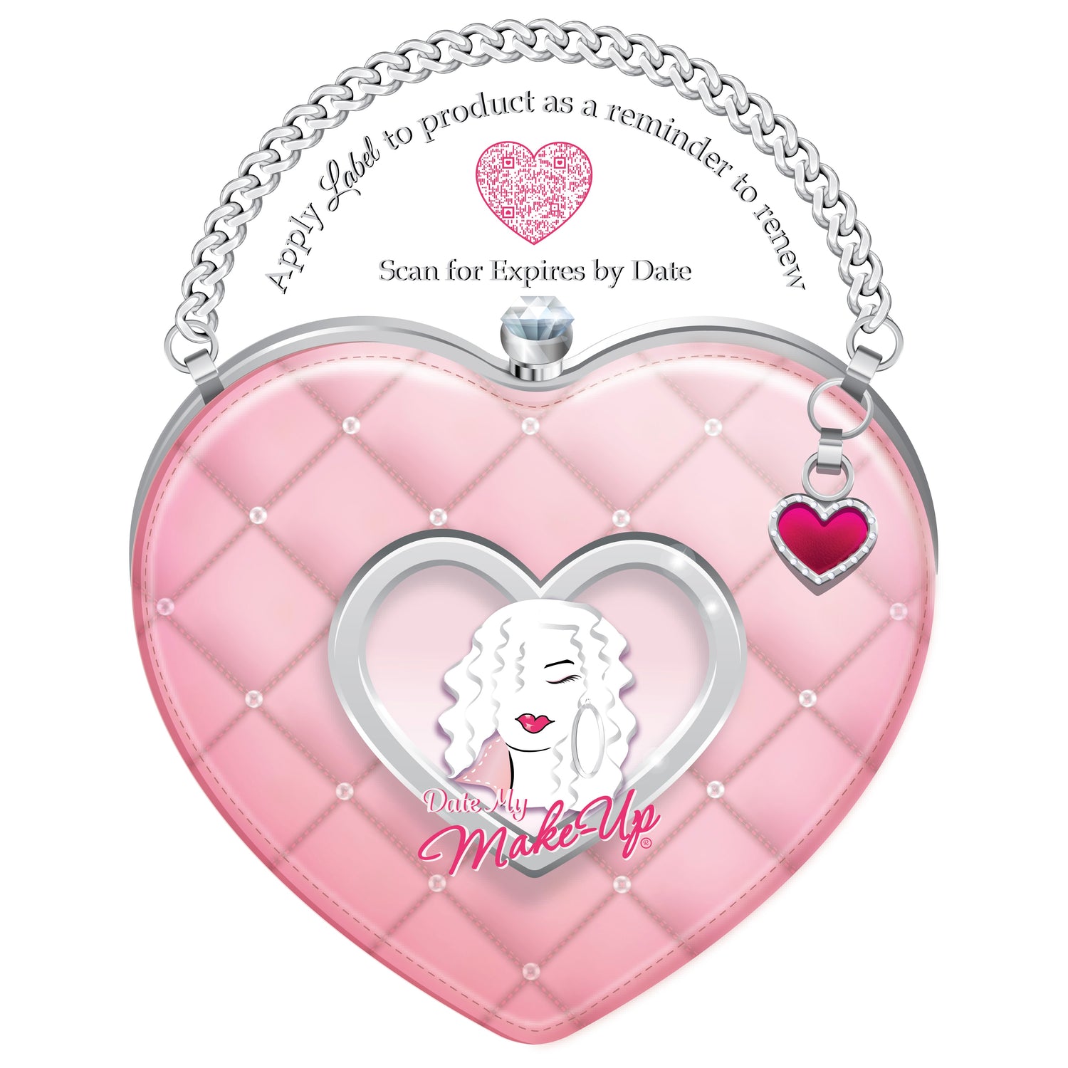 2ND PINK HEART PURSE EXPIRATION DATE LABELS