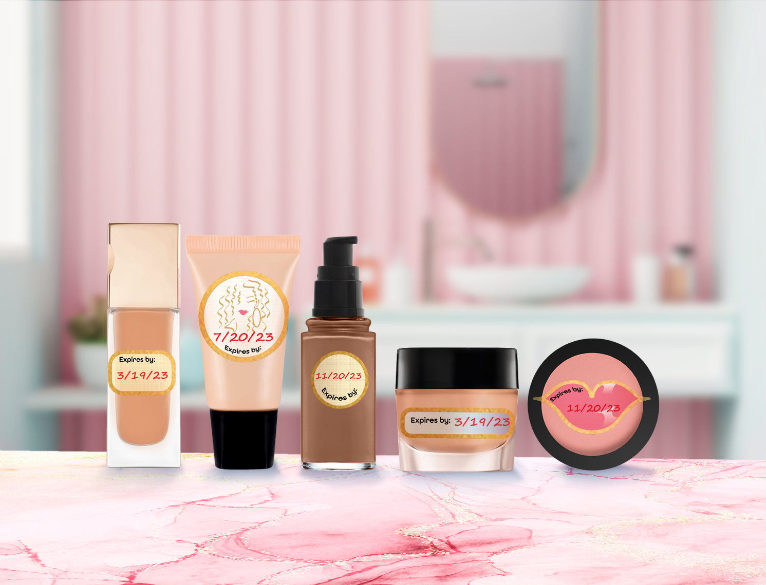 THE PINK QUEEN DEWEY EXPIRATION DATE LABELS