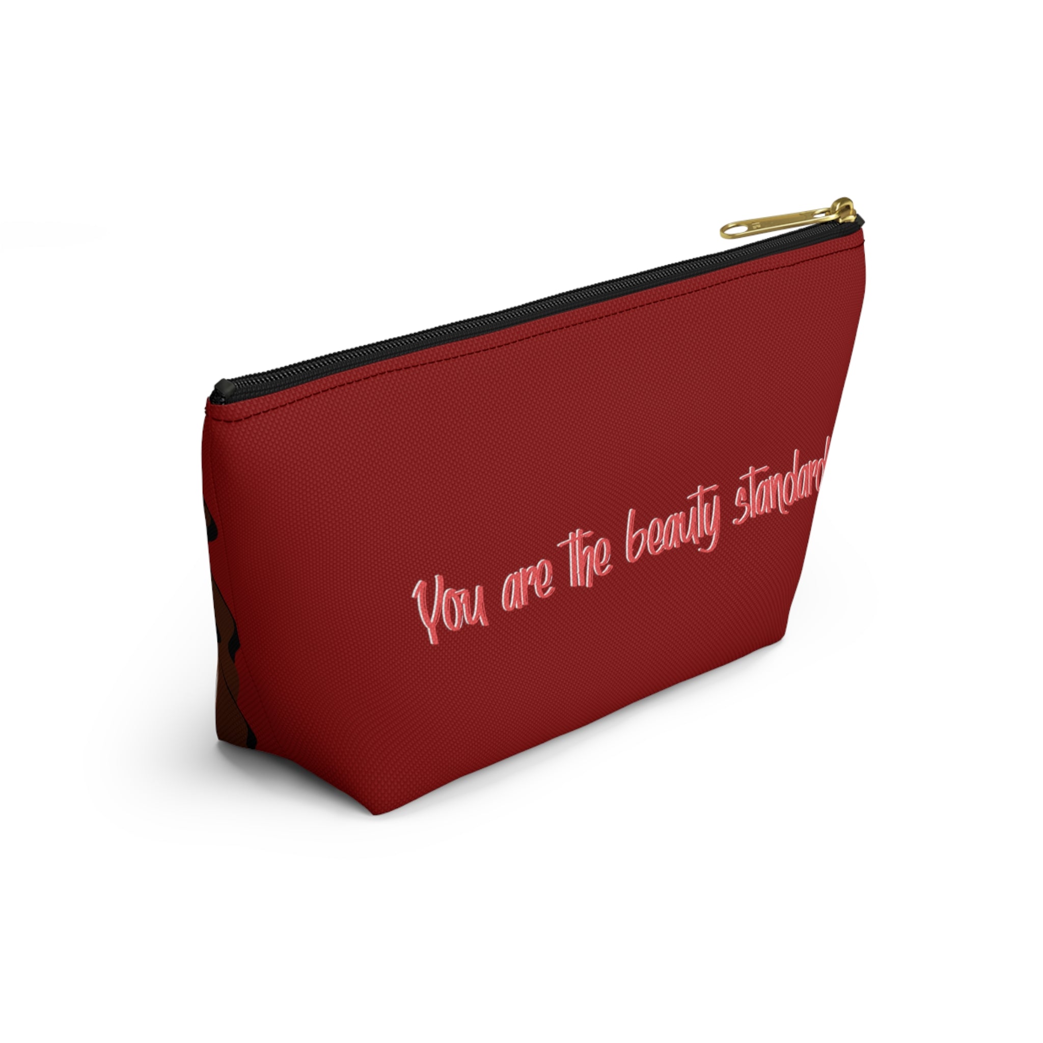 Red Rose Beautiful Brown Dewey Makeup Bag