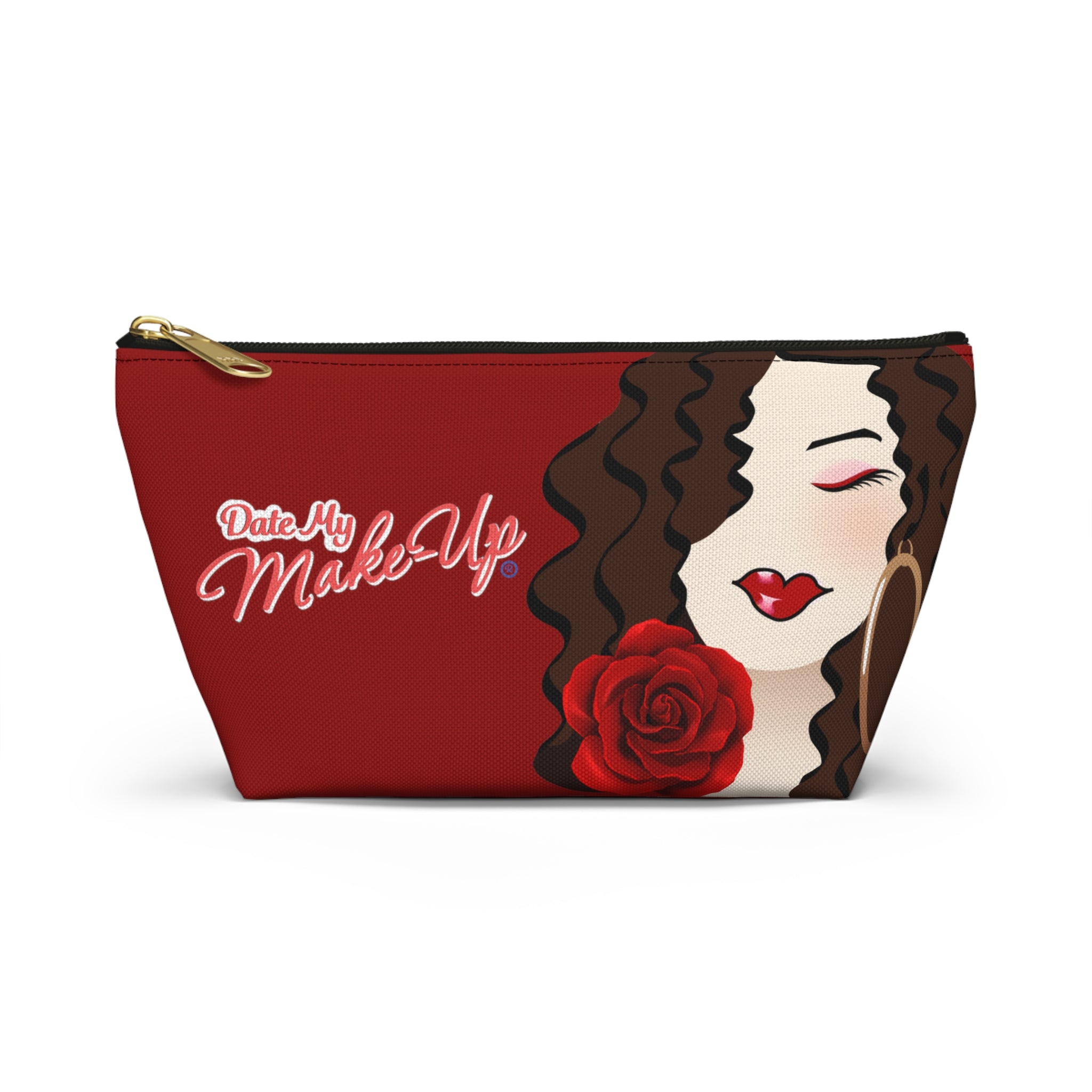 Red Rose Brunette Dewey Makeup Bag