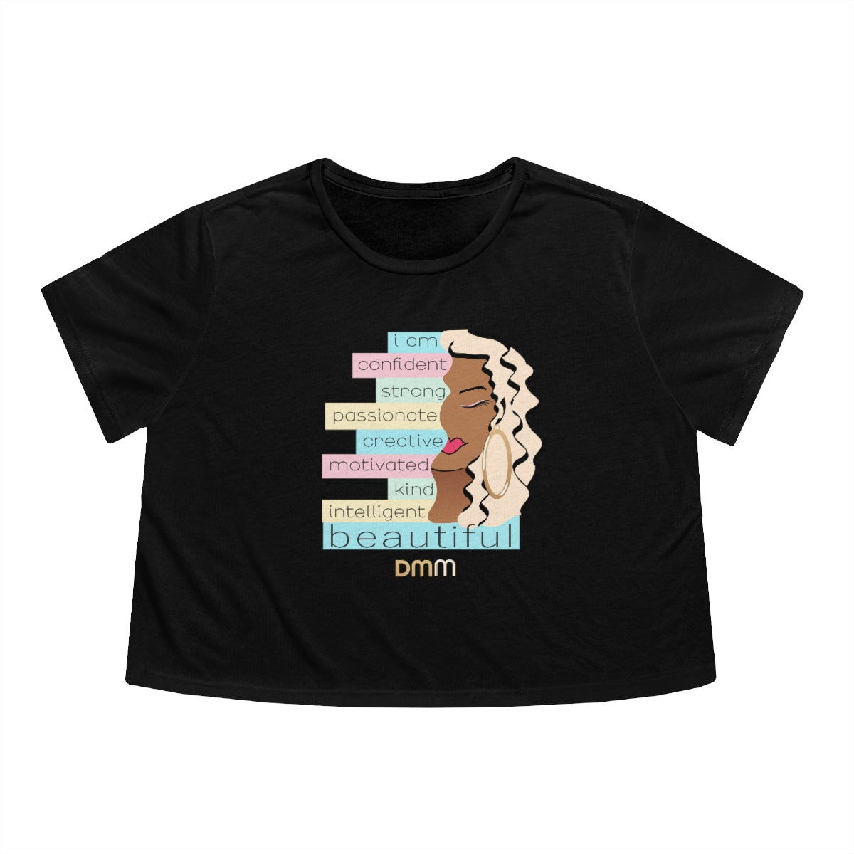 I Am Caramel Blonde Flowy Cropped Tee