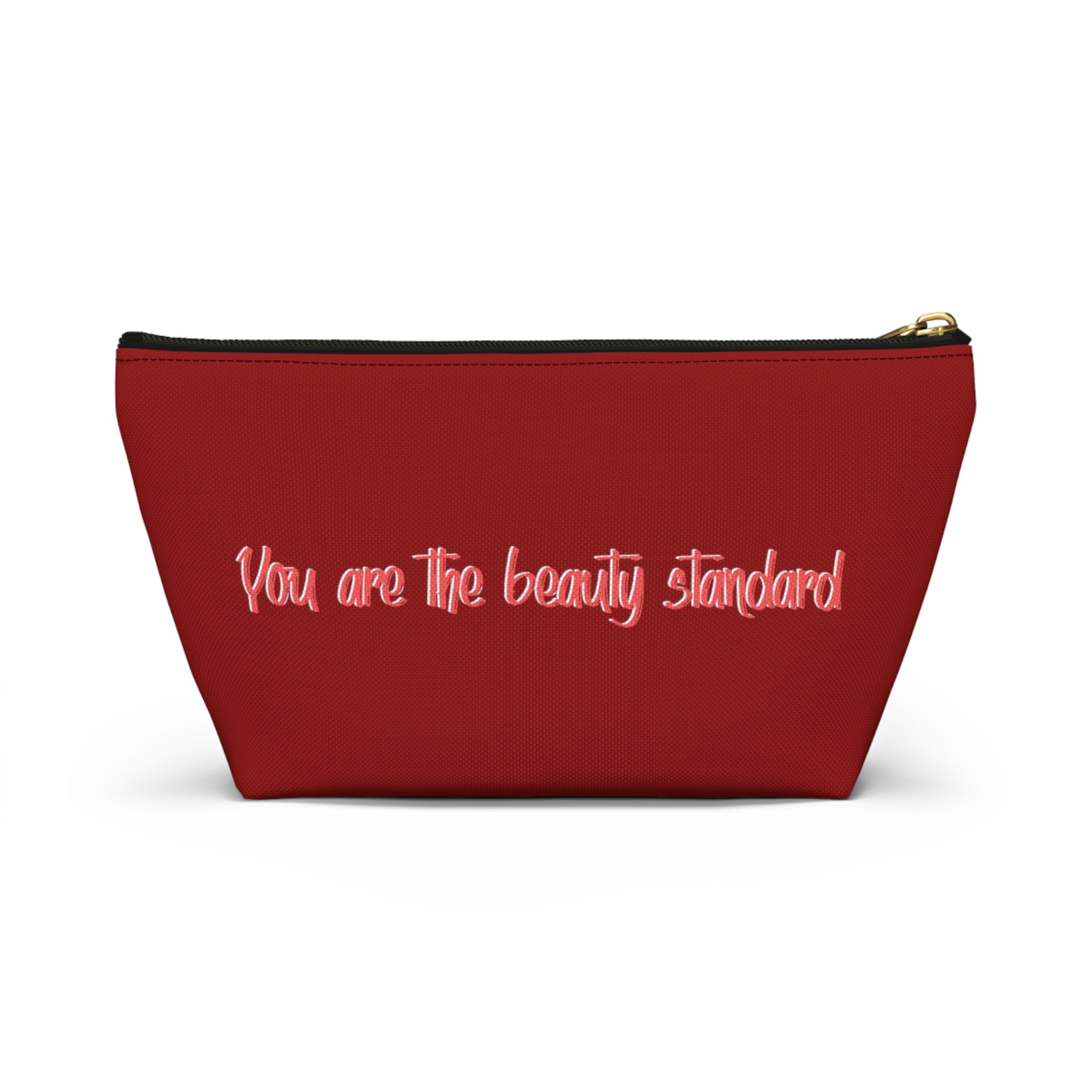Red Rose Beautiful Brown Dewey Makeup Bag