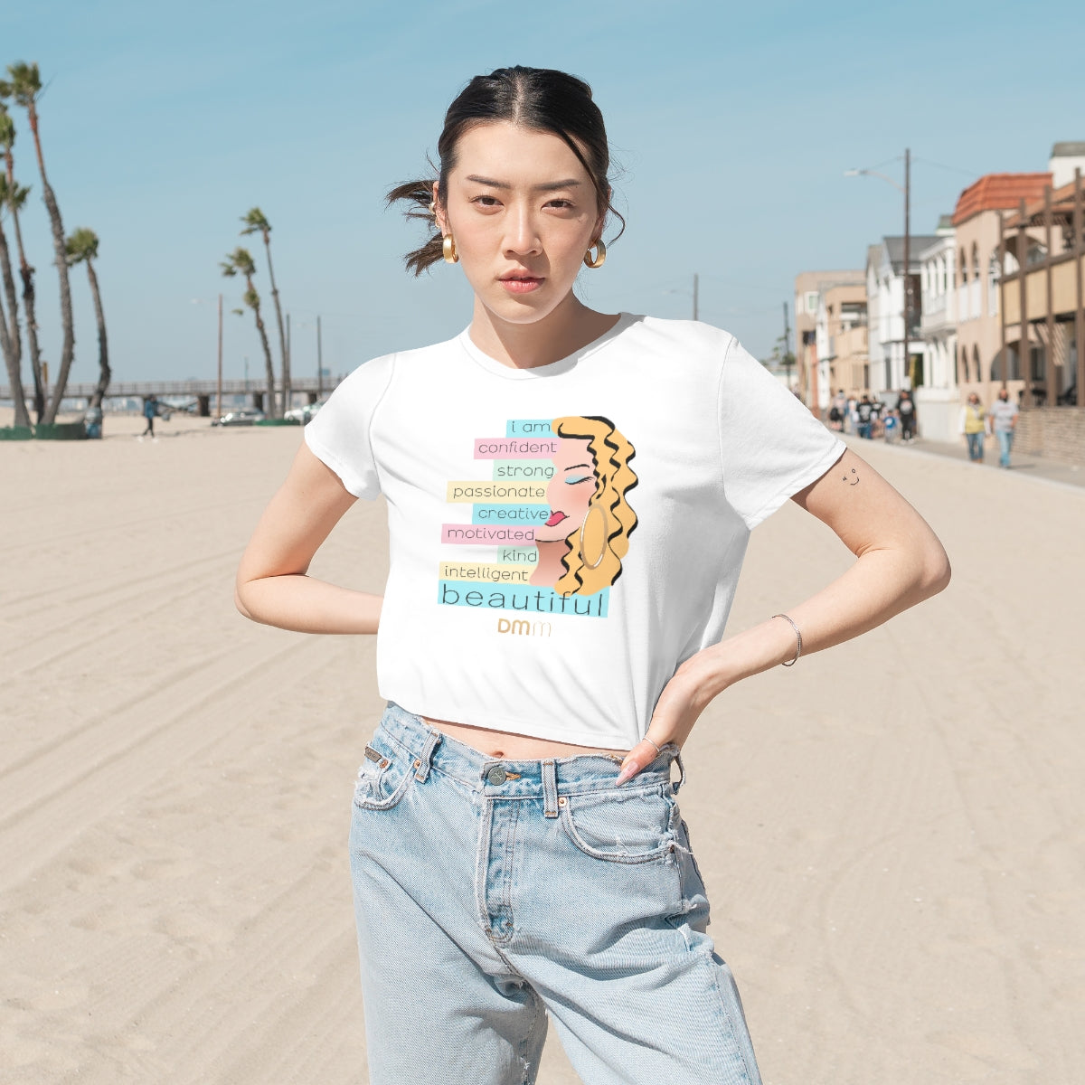 I Am Blonde Flowy Cropped Tee