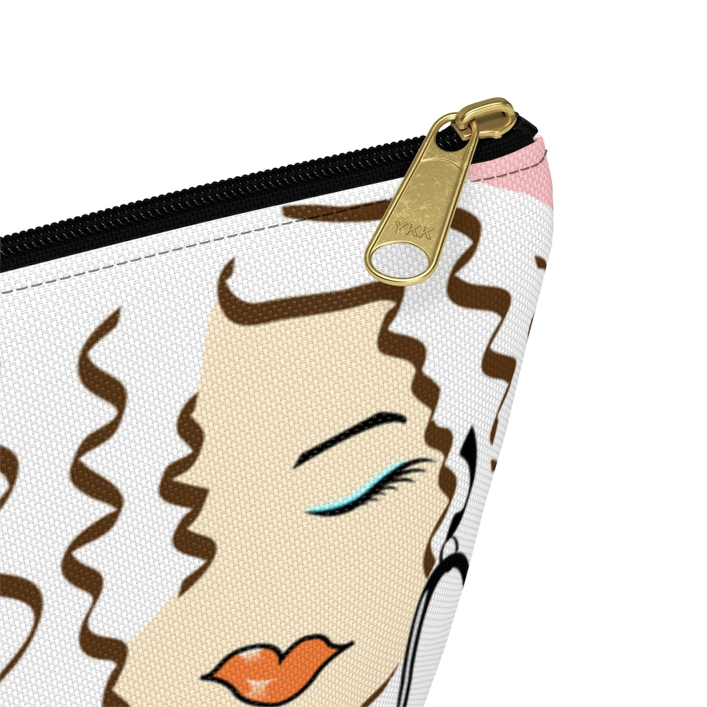Pink Brunette Dewey Makeup Bag