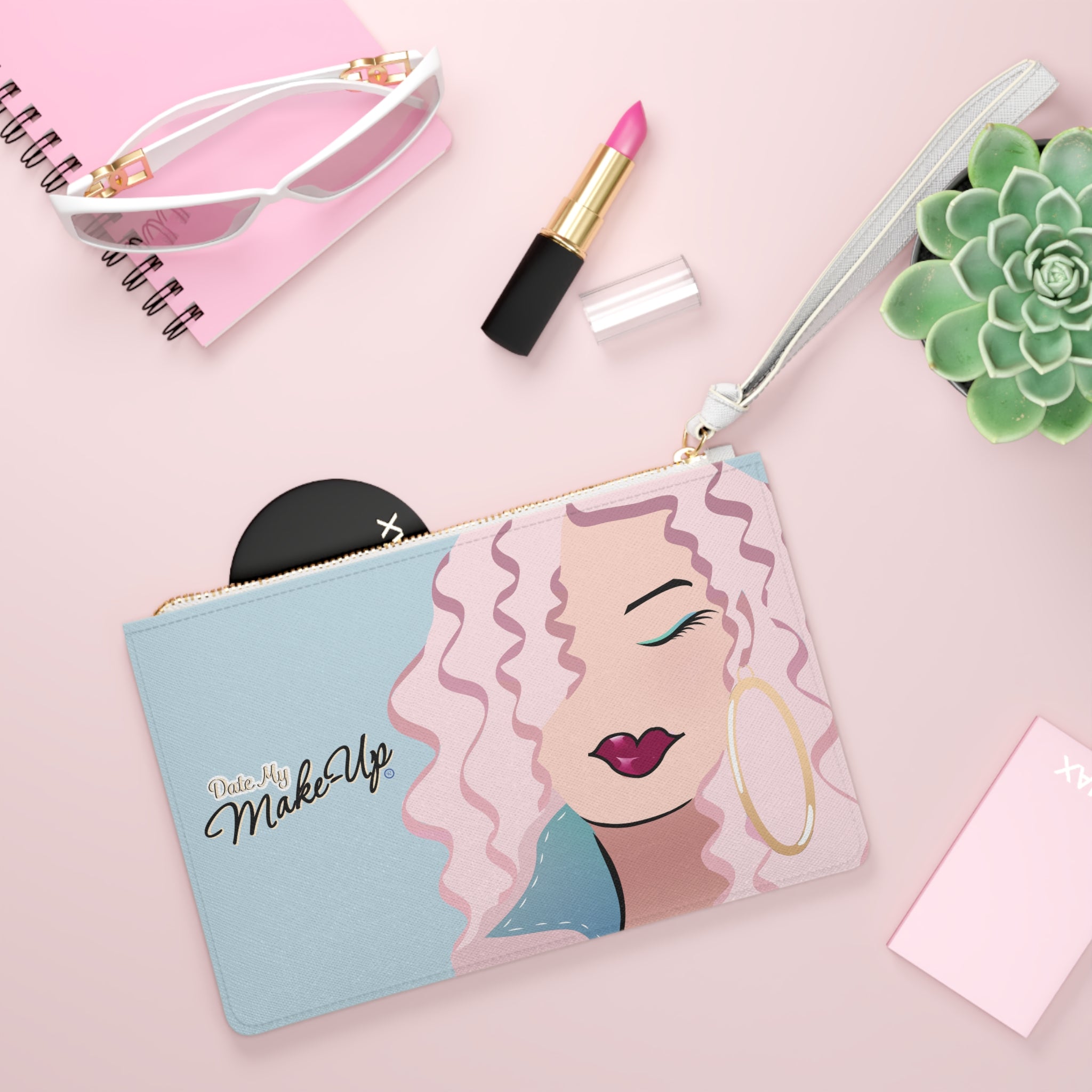 Pink Hair Dewey Clutch Bag