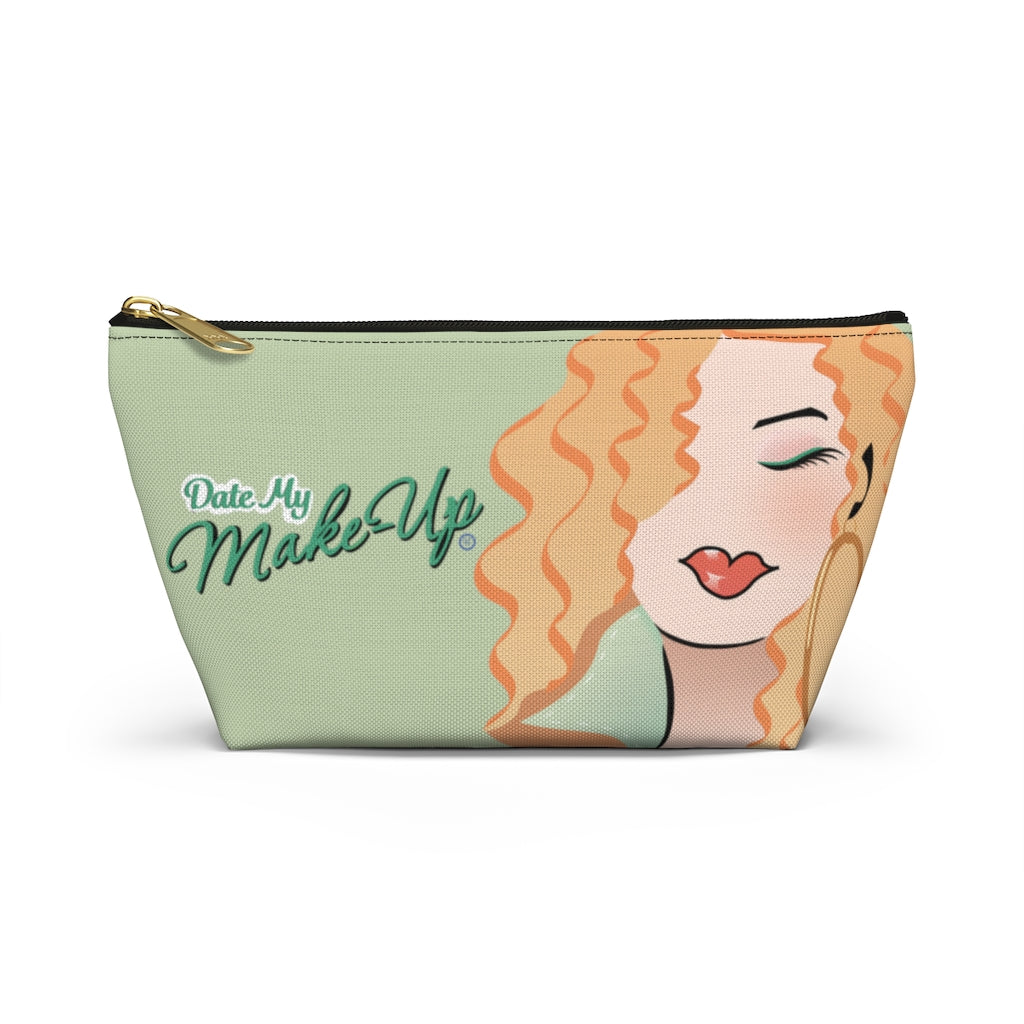 Strawberry Blonde Dewey Green Makeup Bag