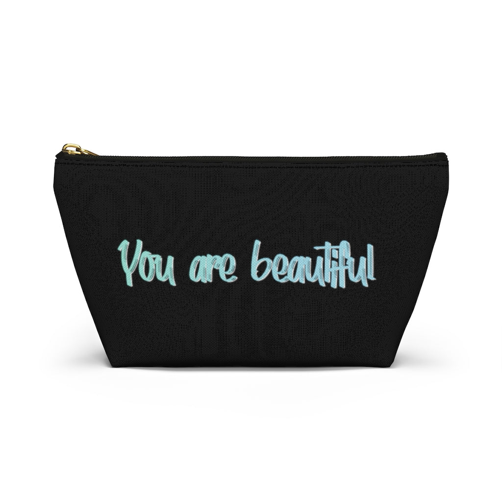 Blue Dark Haired Dewey Noir Makeup Bag