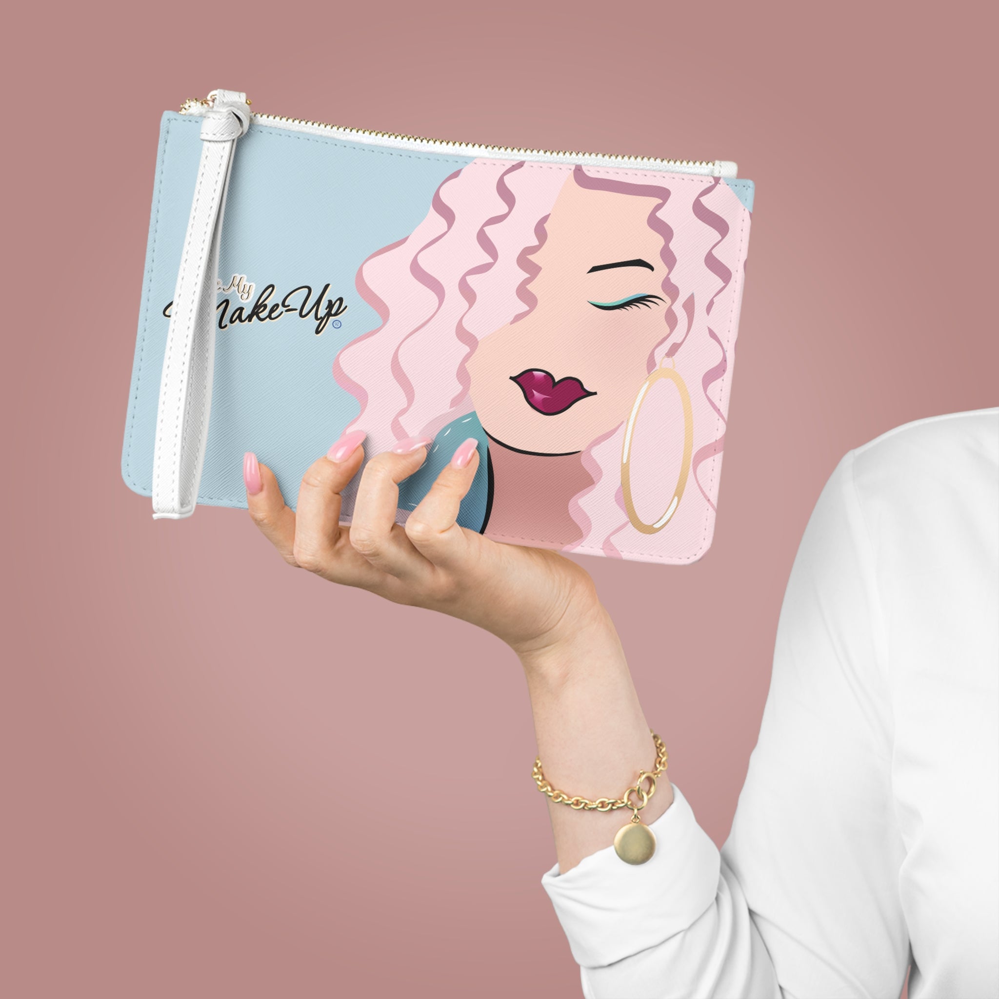 Pink Hair Dewey Clutch Bag