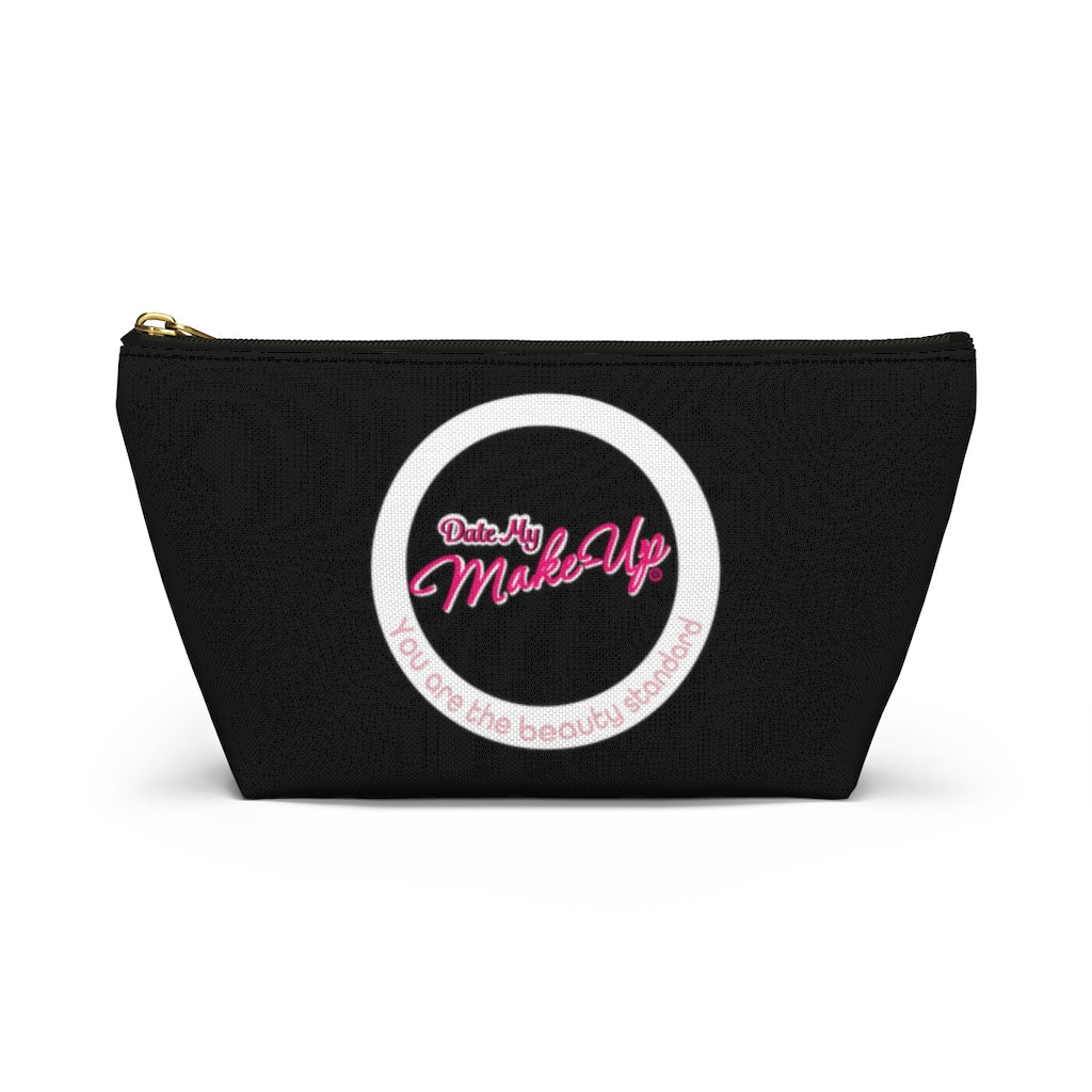 Beautiful Brown Dewey Black Makeup Bag