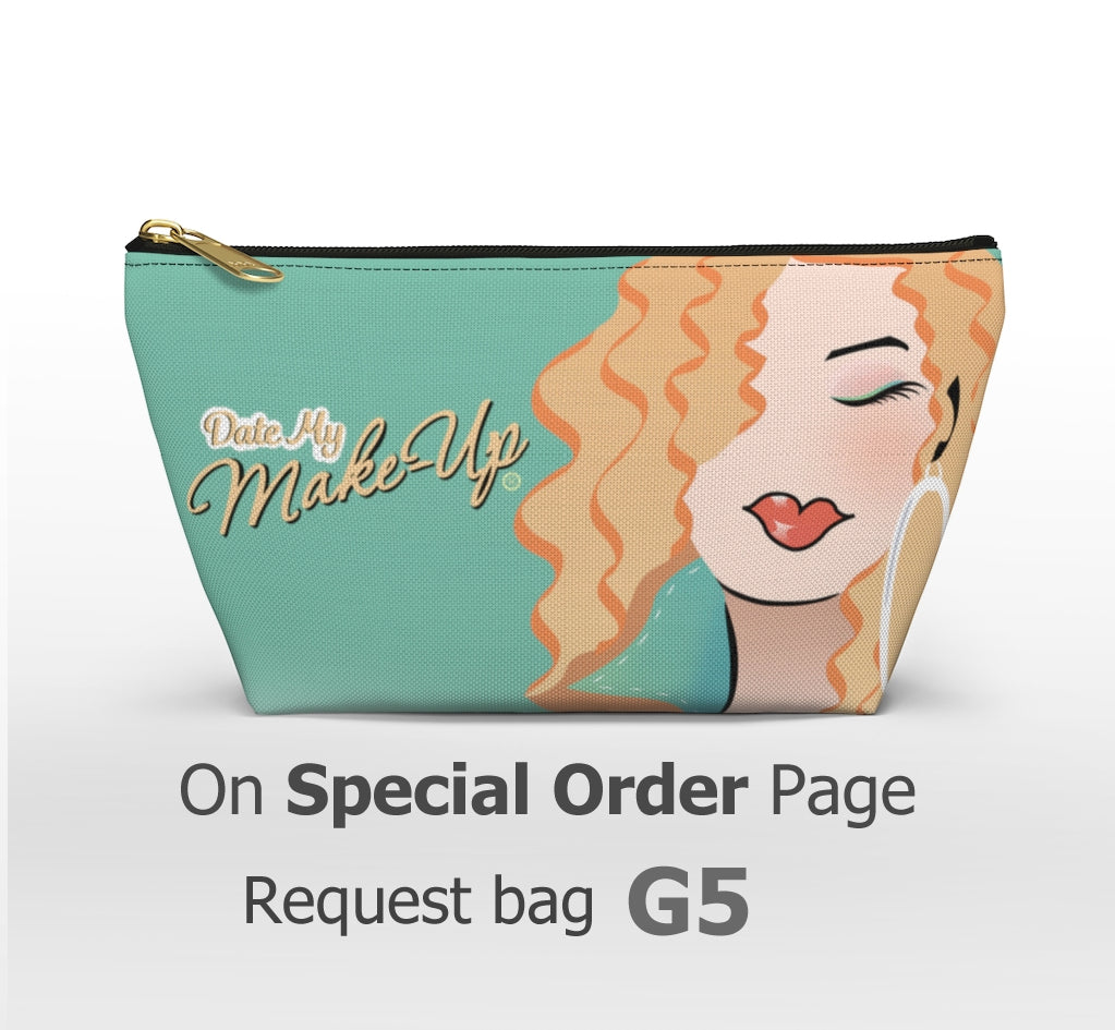 Strawberry Blonde Dewey Green Makeup Bag