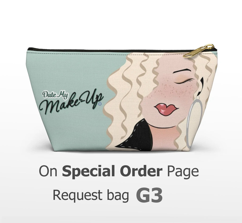 Strawberry Blonde Dewey Green Makeup Bag