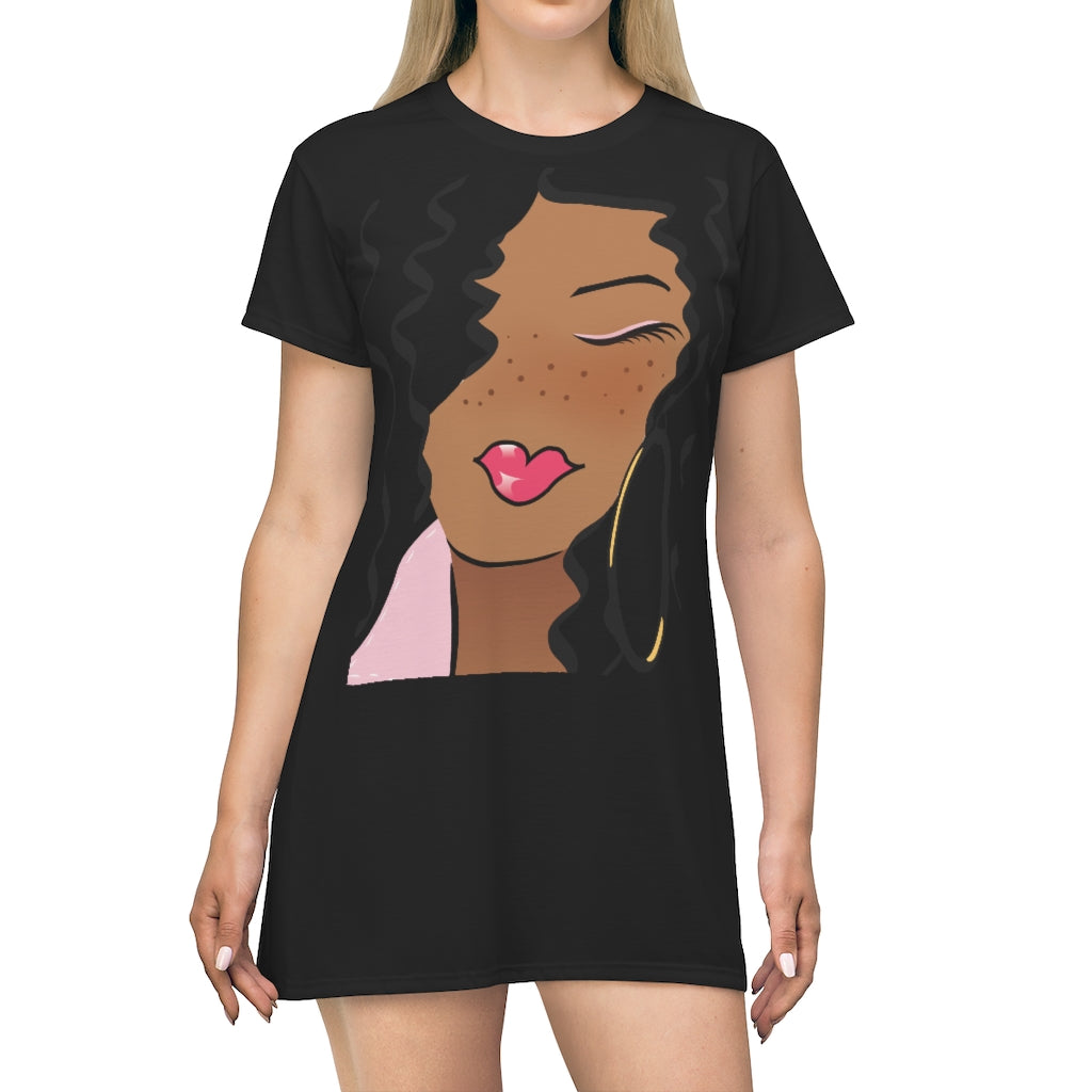 Freckled Caramel Dewey Short T-Shirt Dress