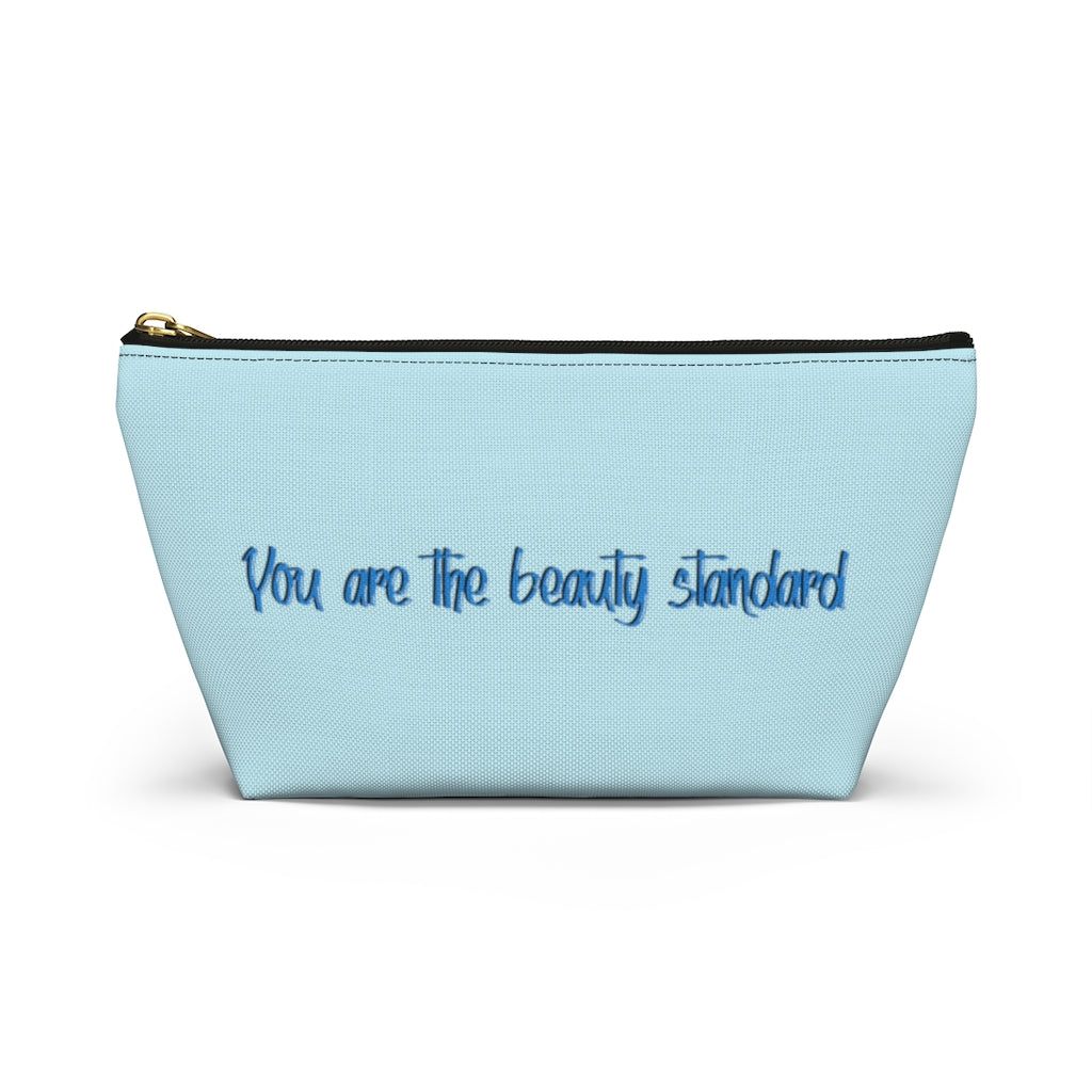 Blue Beautiful Brown Dewey Makeup Bag