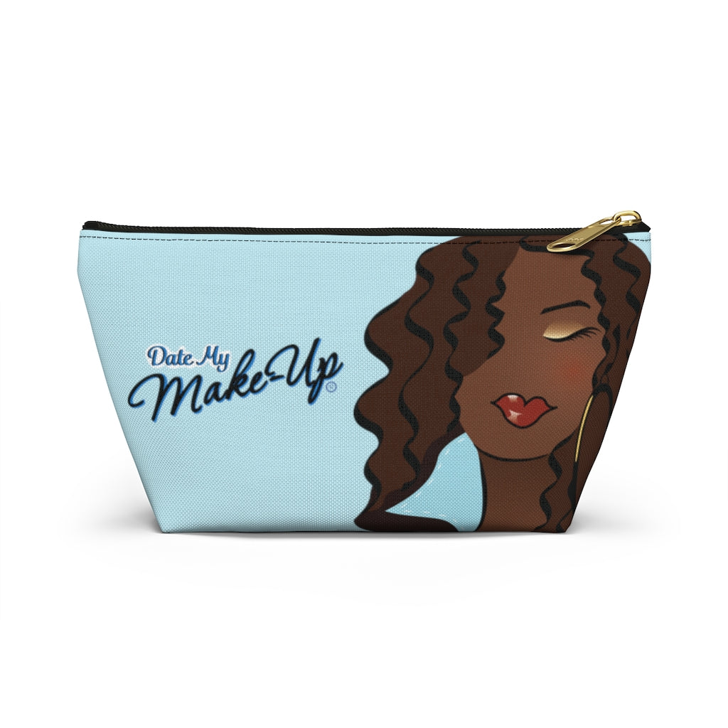 Blue Beautiful Brown Dewey Makeup Bag