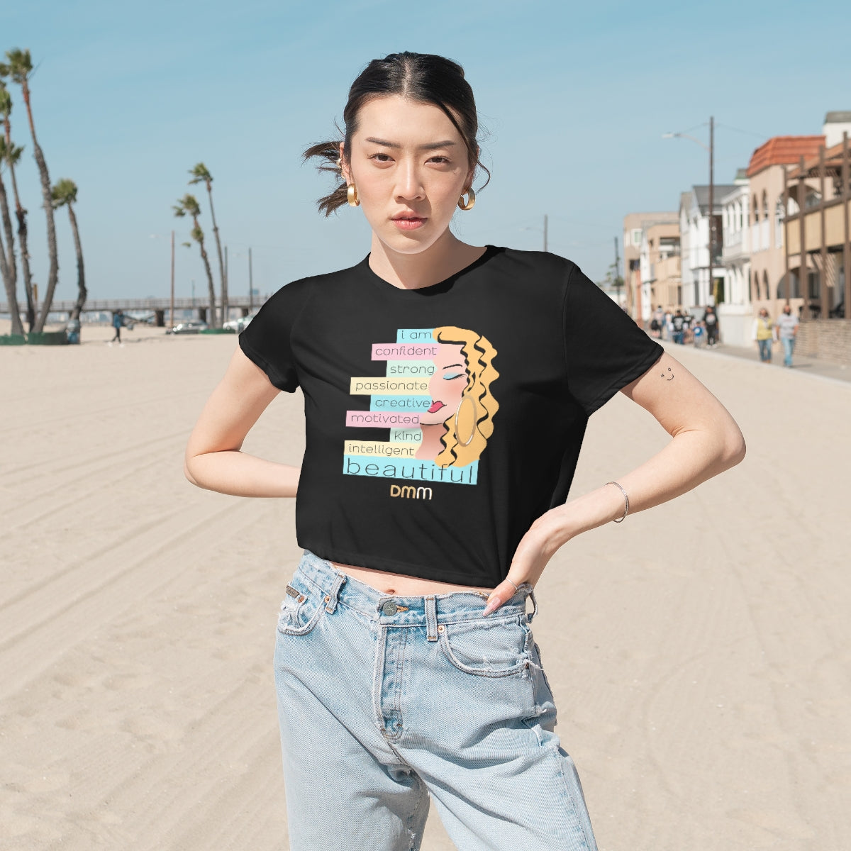 I Am Blonde Flowy Cropped Tee