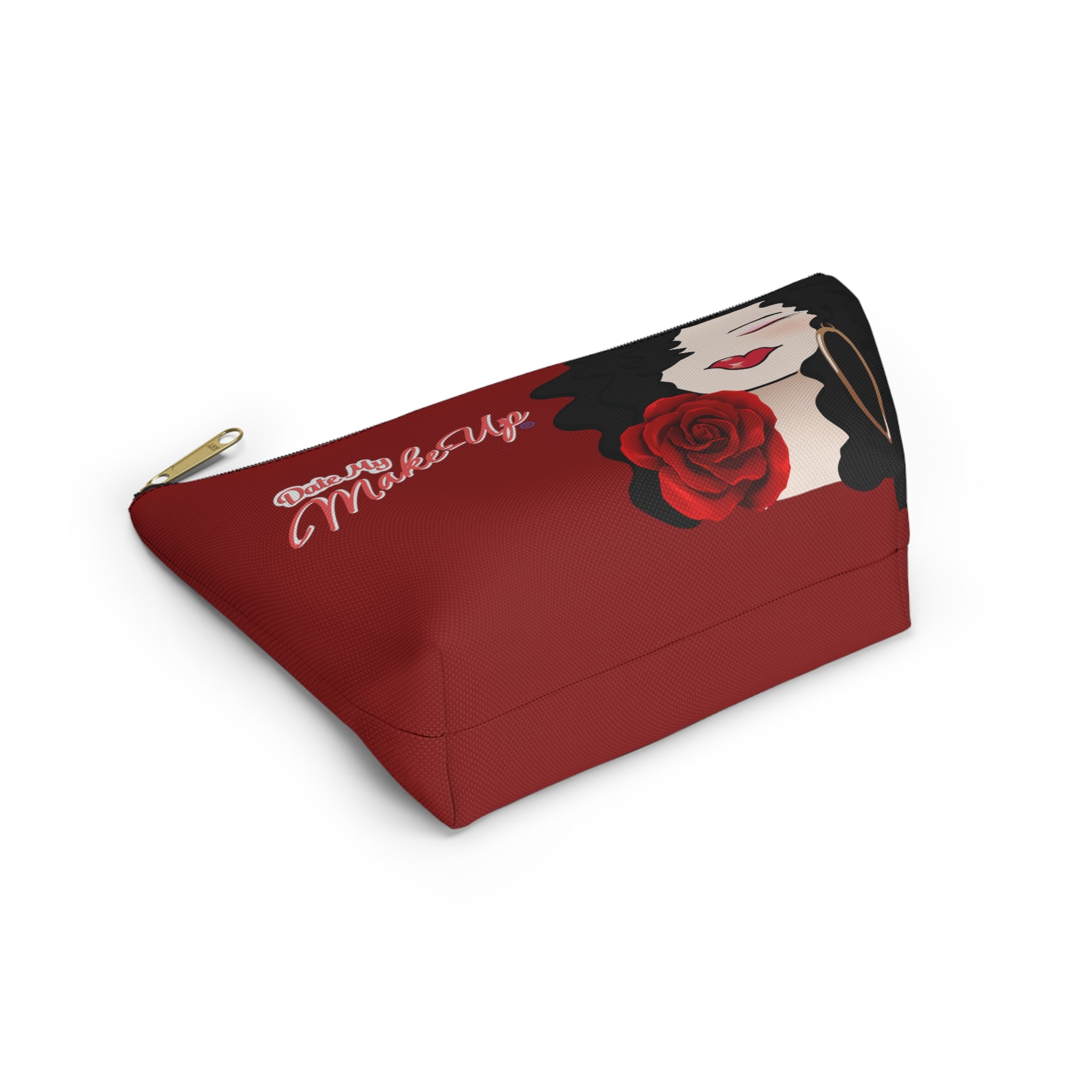 Red Rose Dark Haired Dewey Makeup Bag