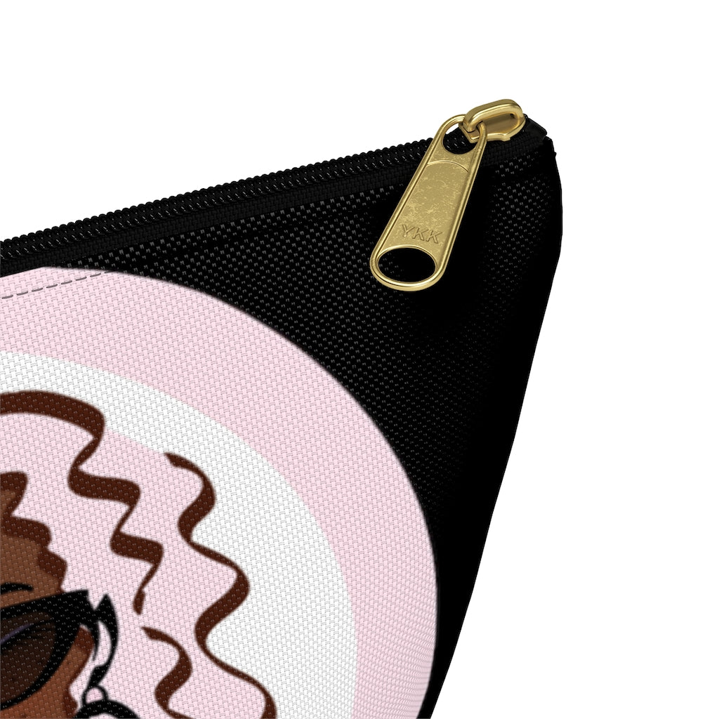 Pink Hair Sunglasses Dewey Black Makeup Bag