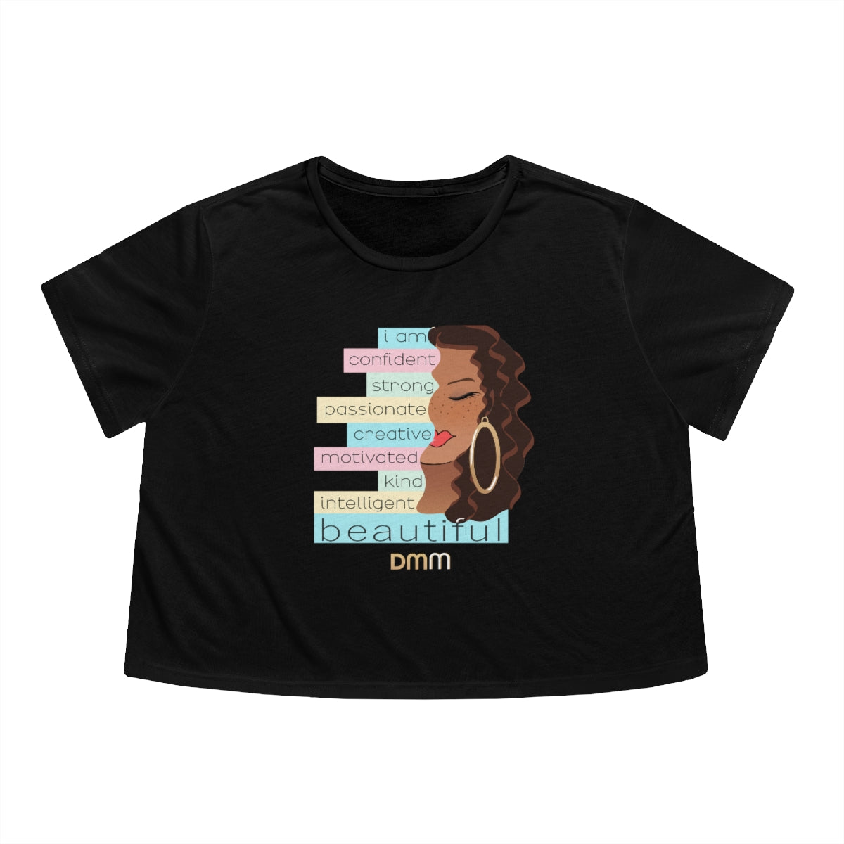 I Am Caramel Flowy Cropped Tee