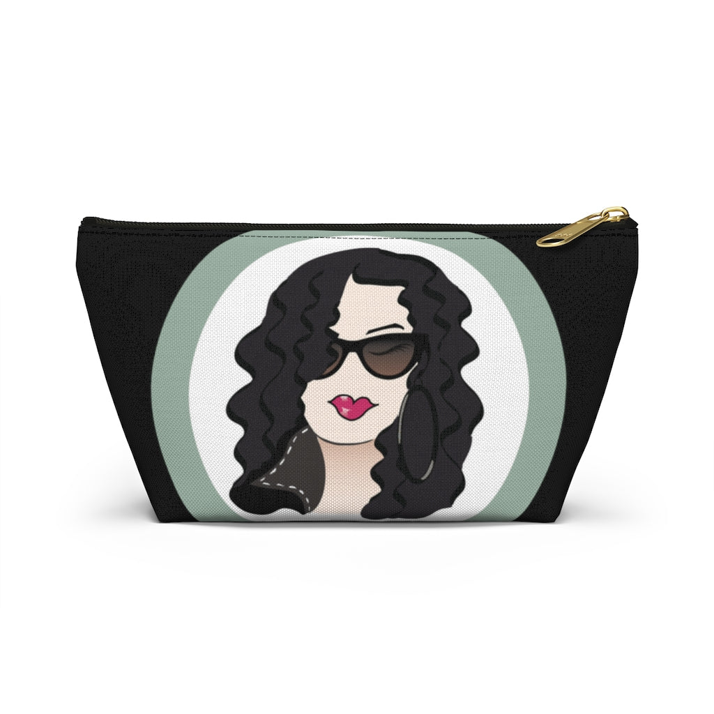 Dark Haired Sunglasses Dewey Noir Makeup Bag