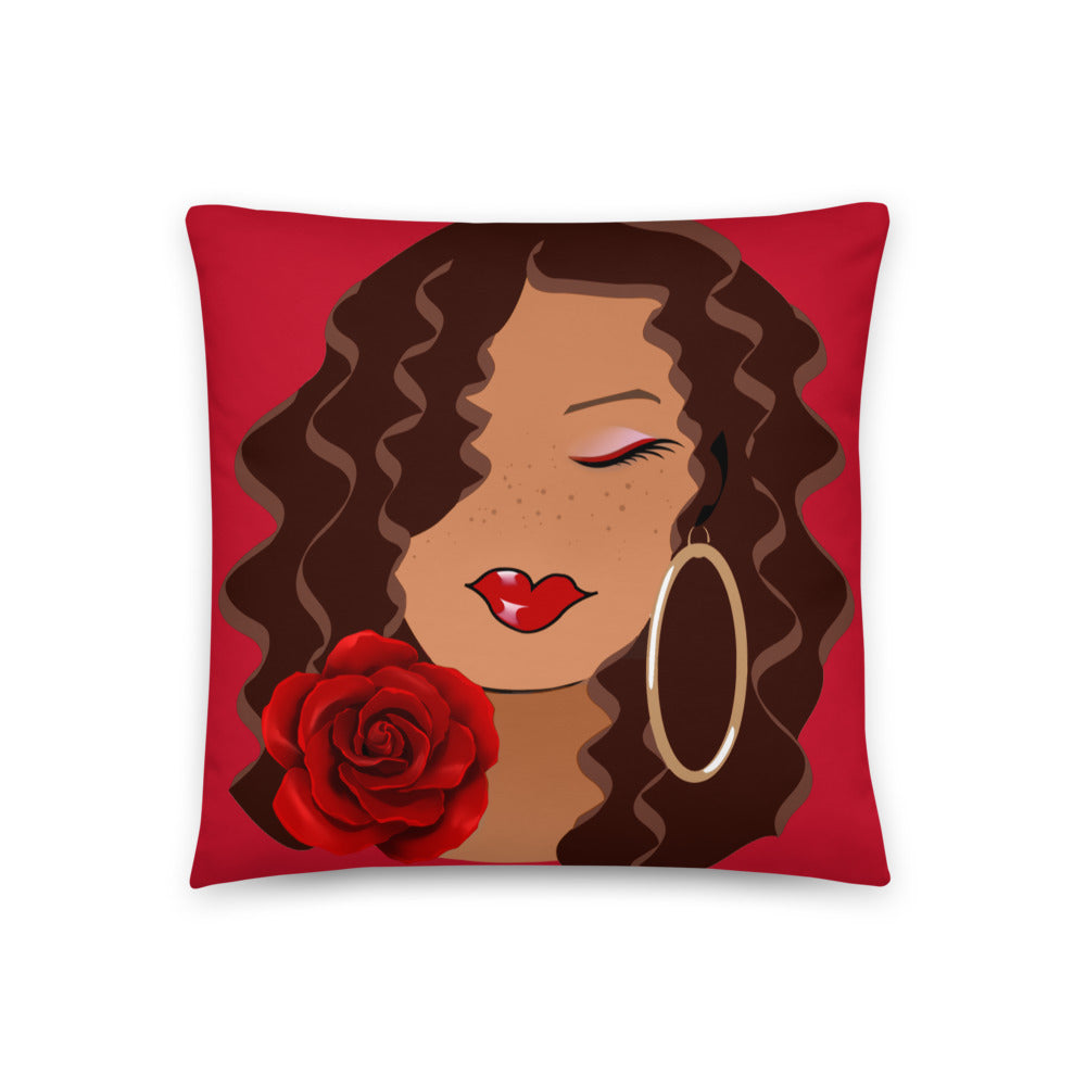 Freckled Caramel Rose Dewey Pillow