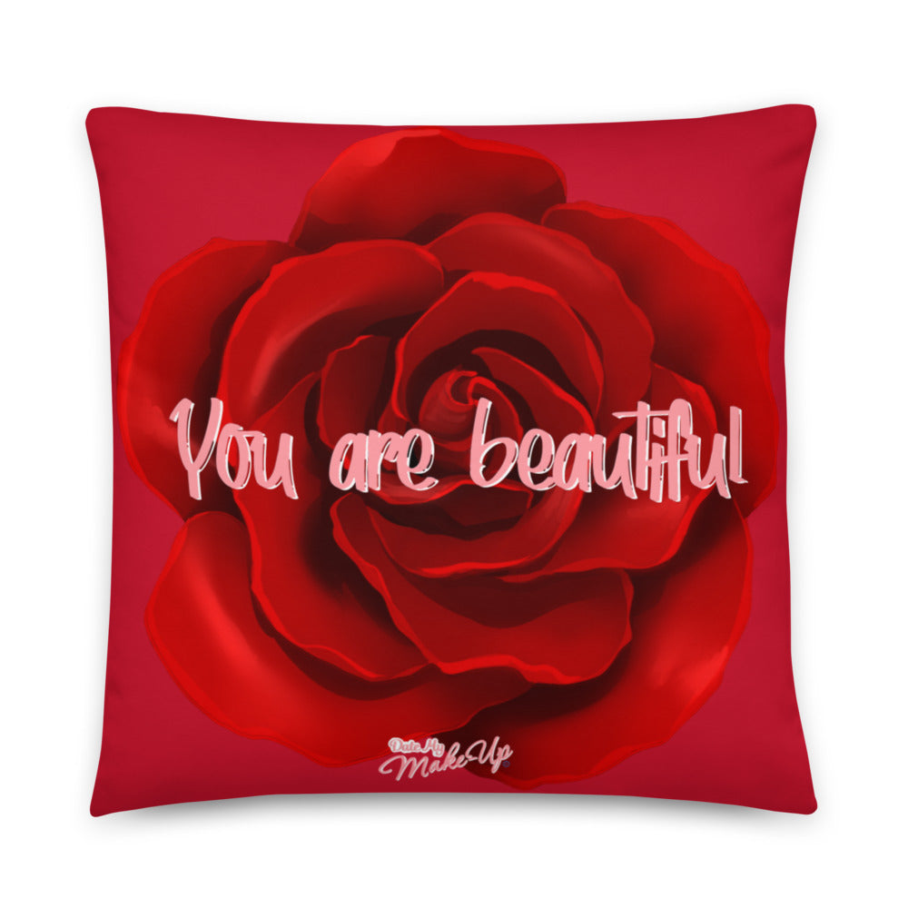 Dark Hair Rose Dewey Pillow