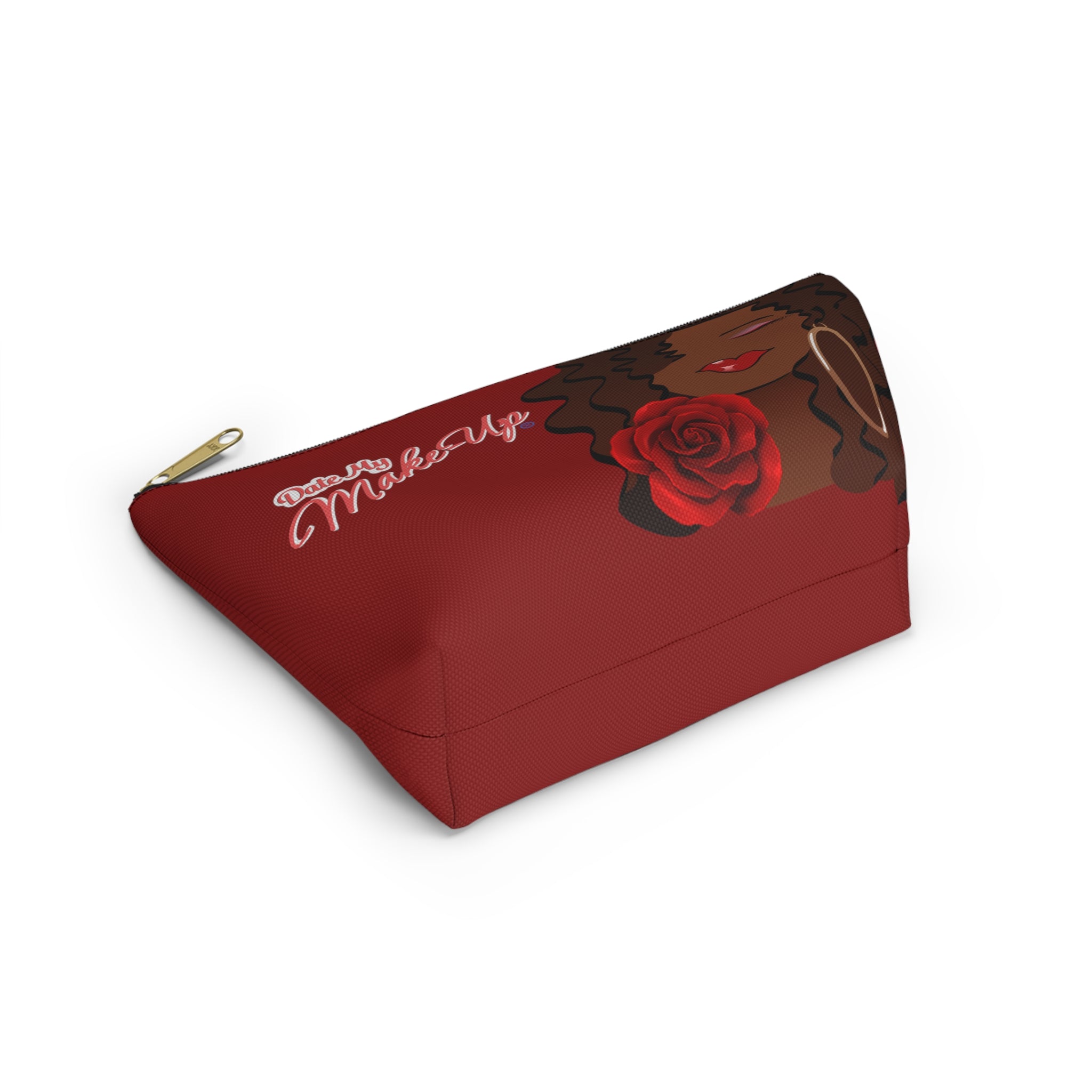 Red Rose Beautiful Brown Dewey Makeup Bag