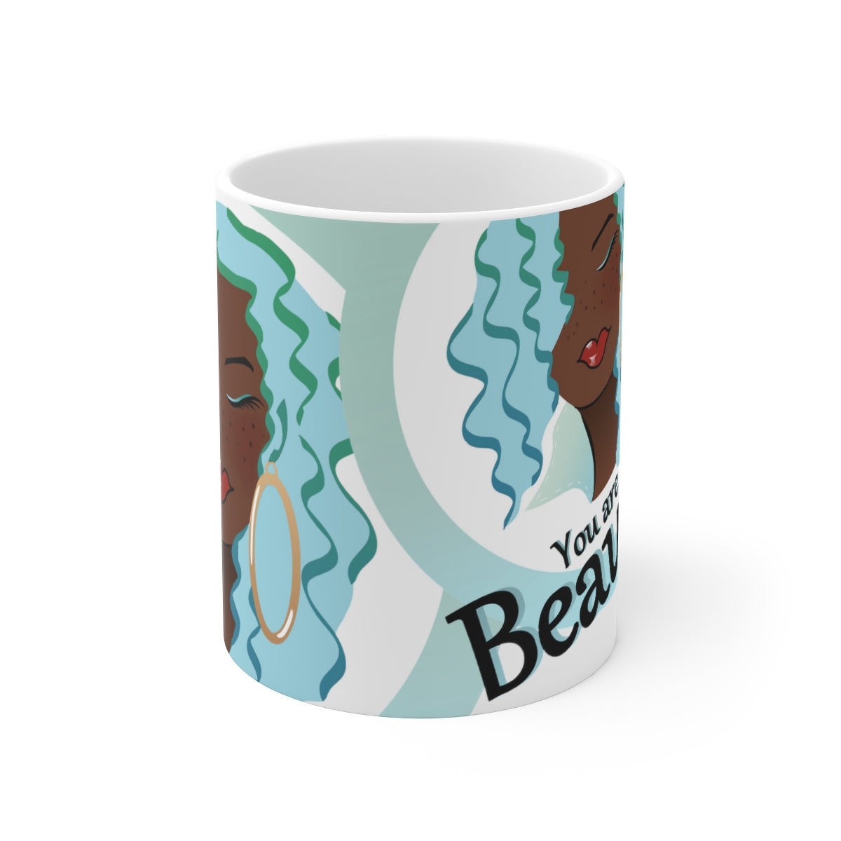 Blue You are Beautiful Ceramic Mug 11oz