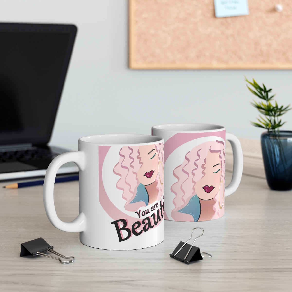 Pink You are Beautiful Ceramic Mug 11oz