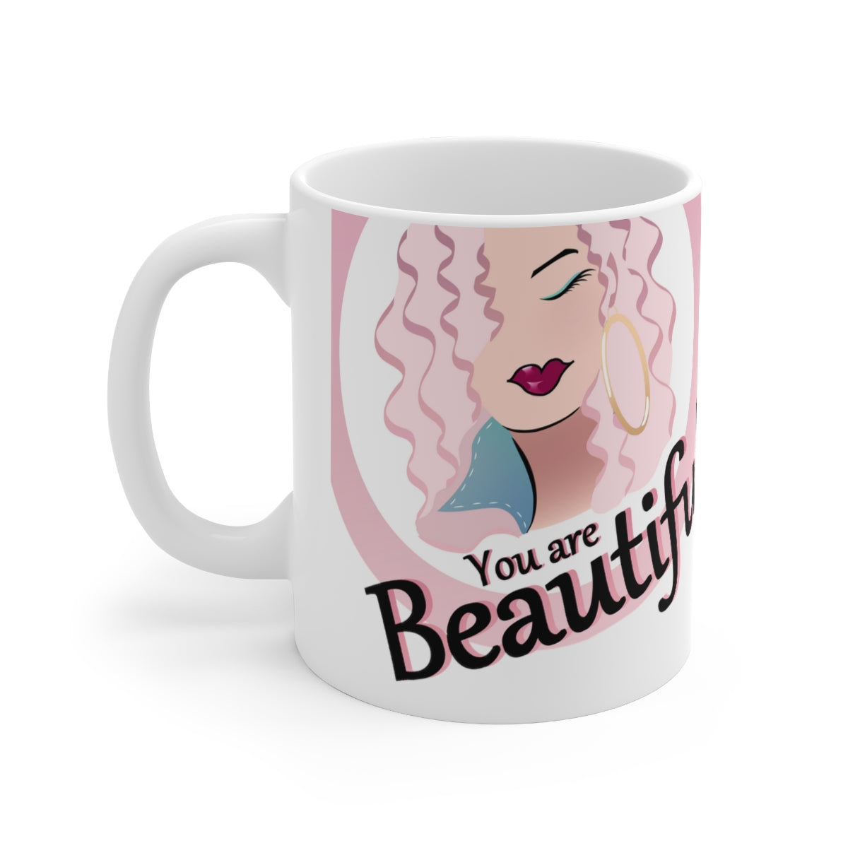 Pink You are Beautiful Ceramic Mug 11oz
