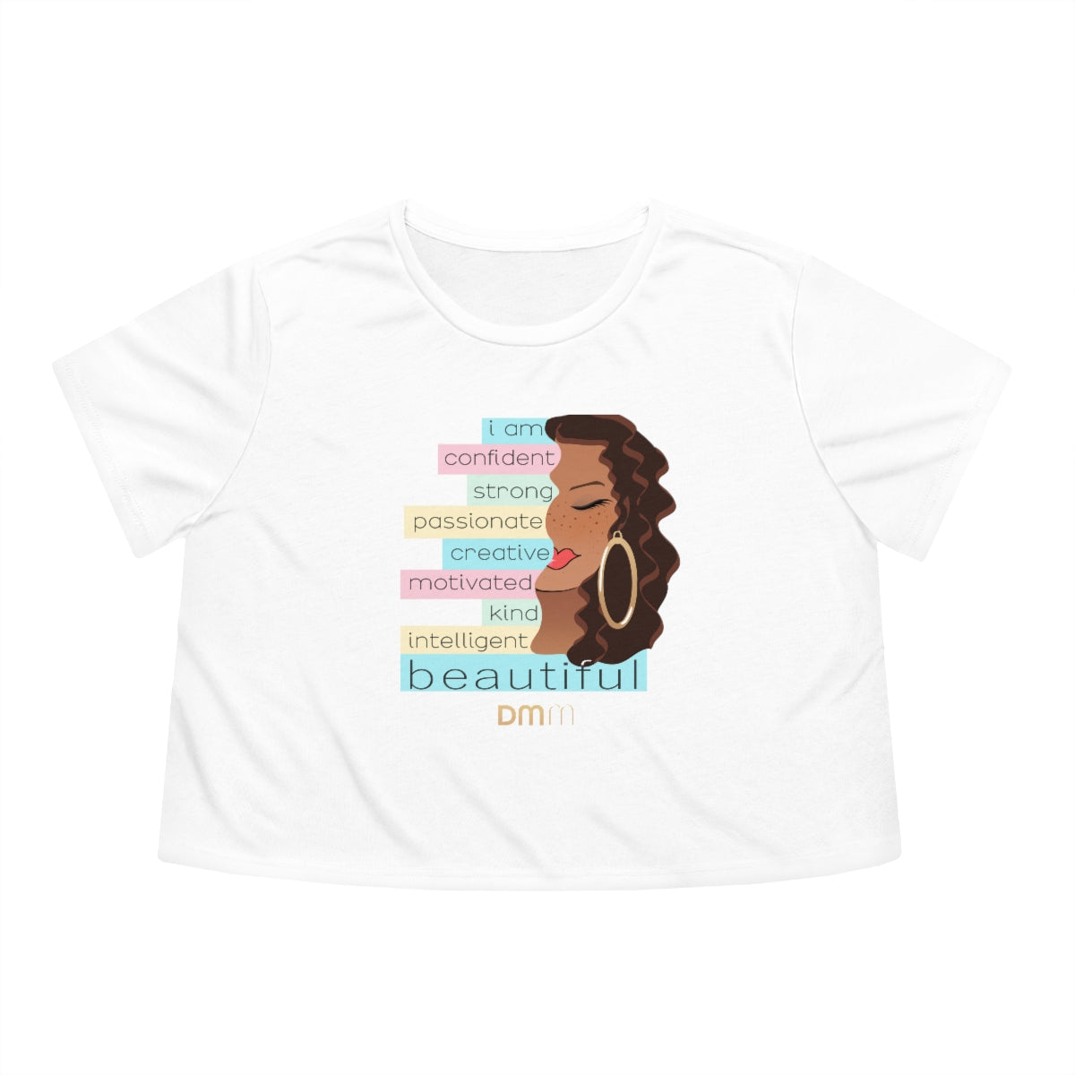 I Am Caramel Flowy Cropped Tee