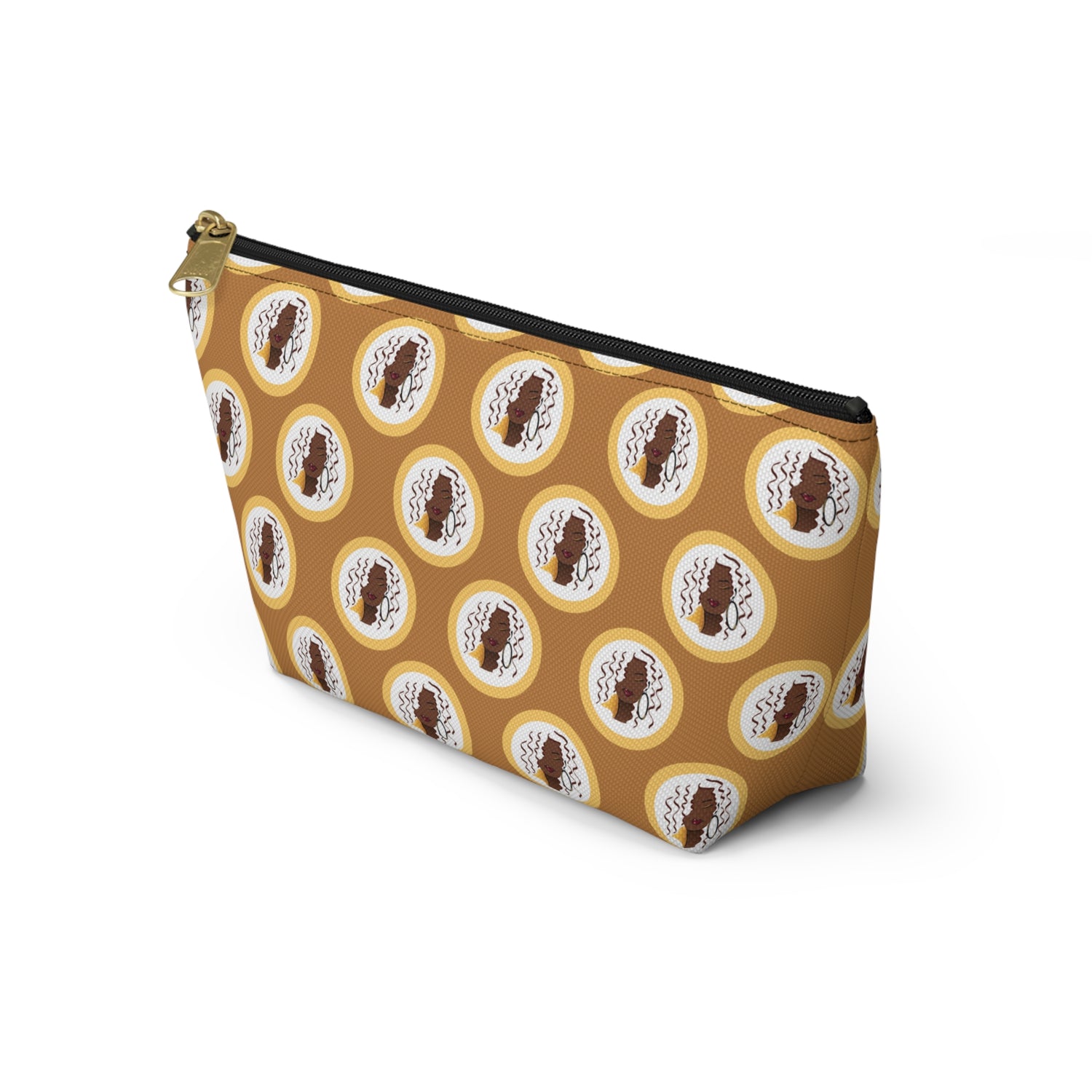 Yellow Dewey Pattern Makeup Bag