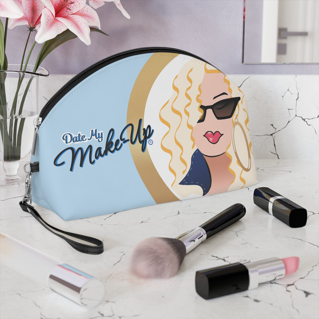 Sunglasses Blonde Dewey Blue Makeup Bag