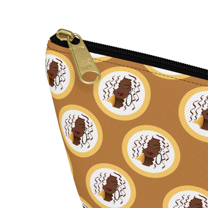 Yellow Dewey Pattern Makeup Bag
