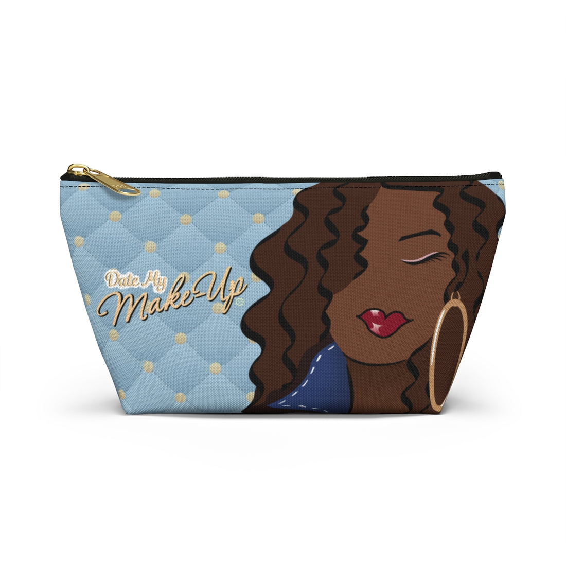 Beautiful Brown Dewey Quilt Makeup Bag