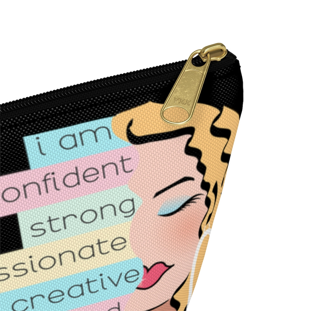 I Am Beach Blonde Dewey Noir Makeup Bag