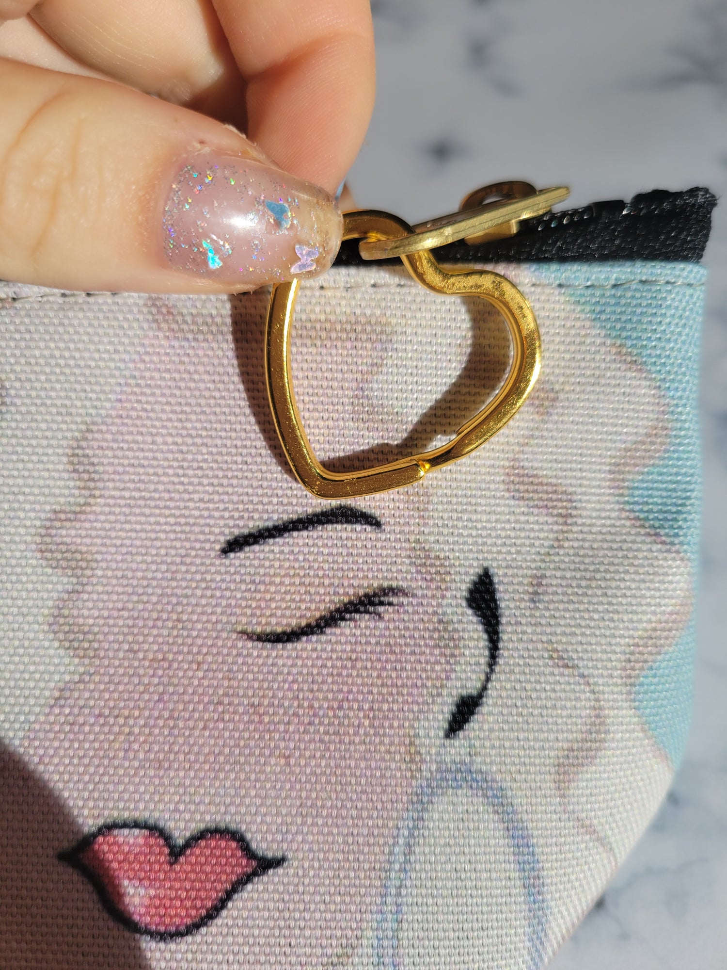 Makeup Bag Heart Charm