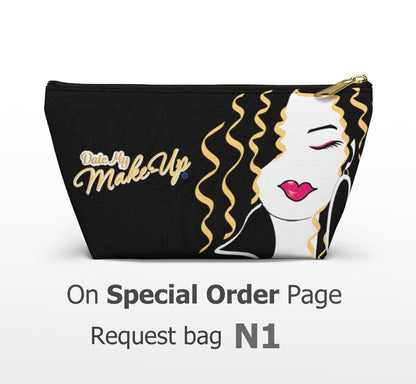 Green Collar Brunette Dewey Noir Makeup Bag