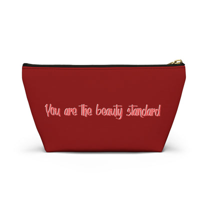 Red Rose Beautiful Brown Dewey Makeup Bag