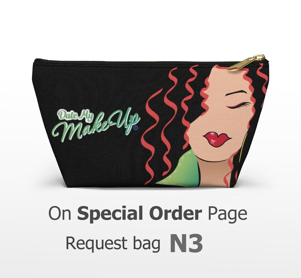 Green Collar Brunette Dewey Noir Makeup Bag