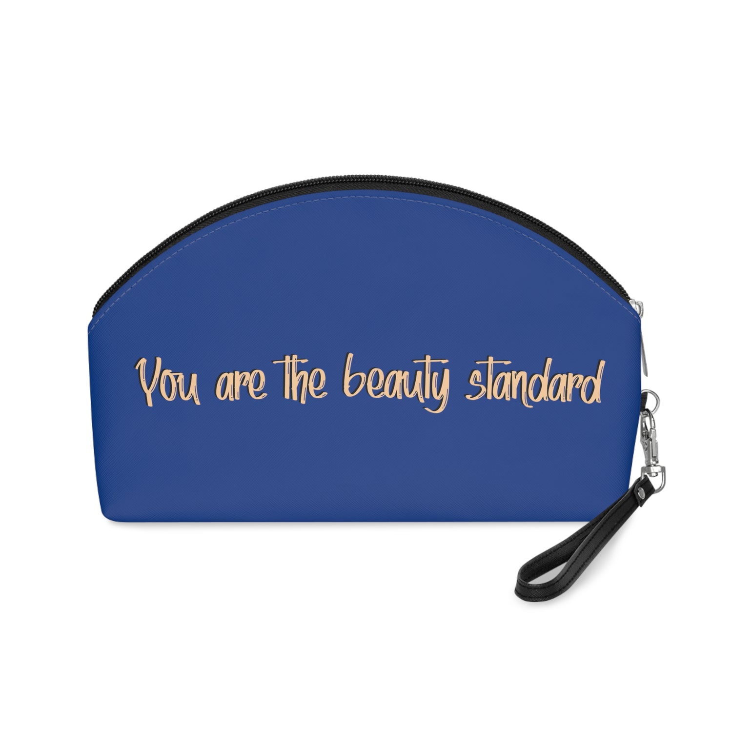 Beautiful Brown Dewey Blue Makeup Bag