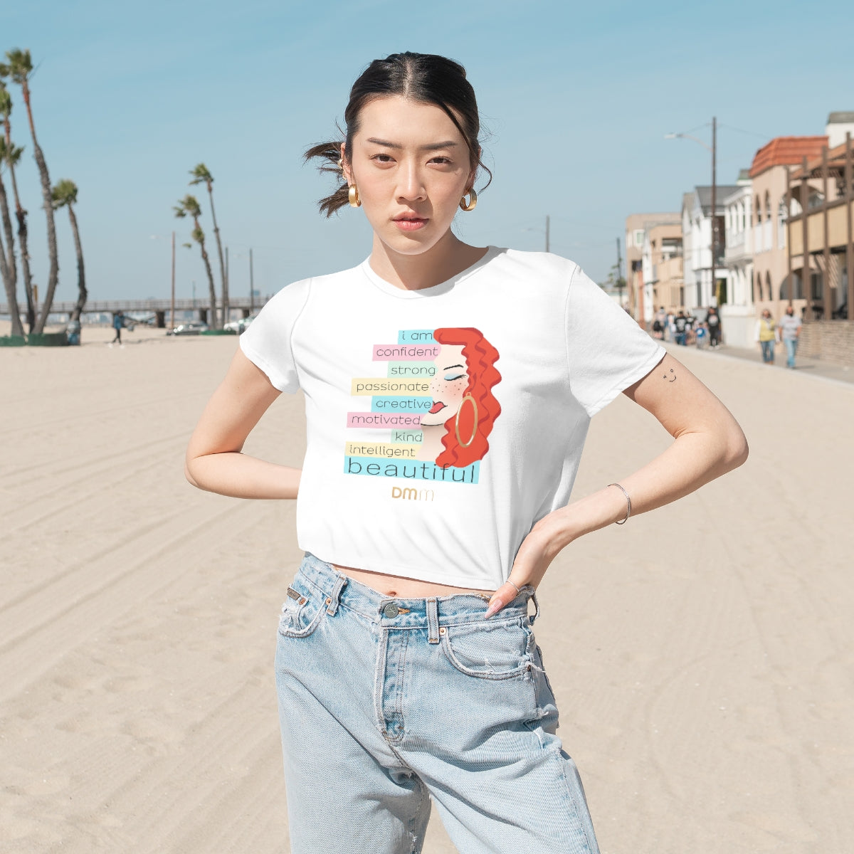 I Am Sweet Ginger Flowy Cropped Tee
