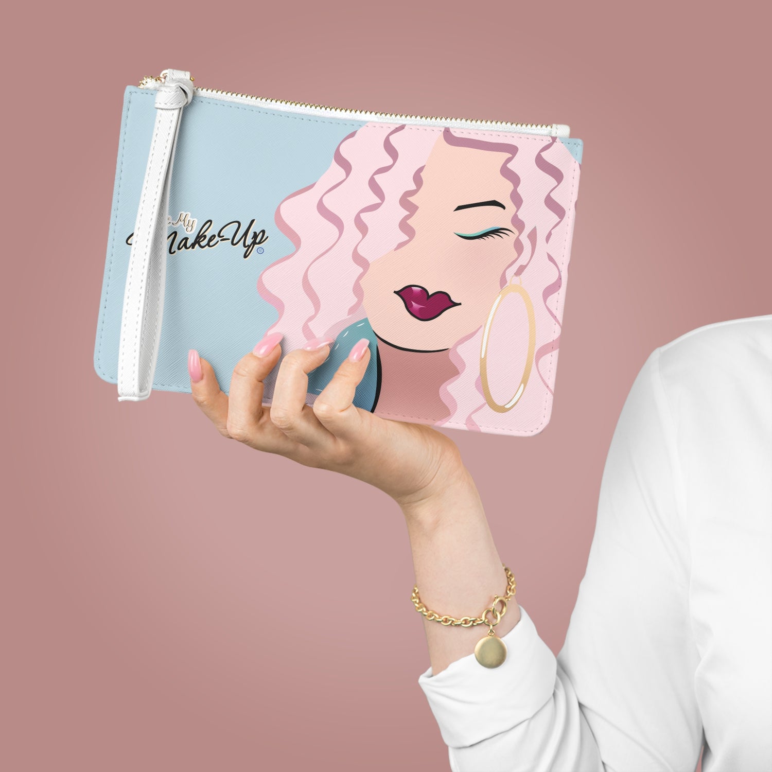Pink Hair Dewey Clutch Bag