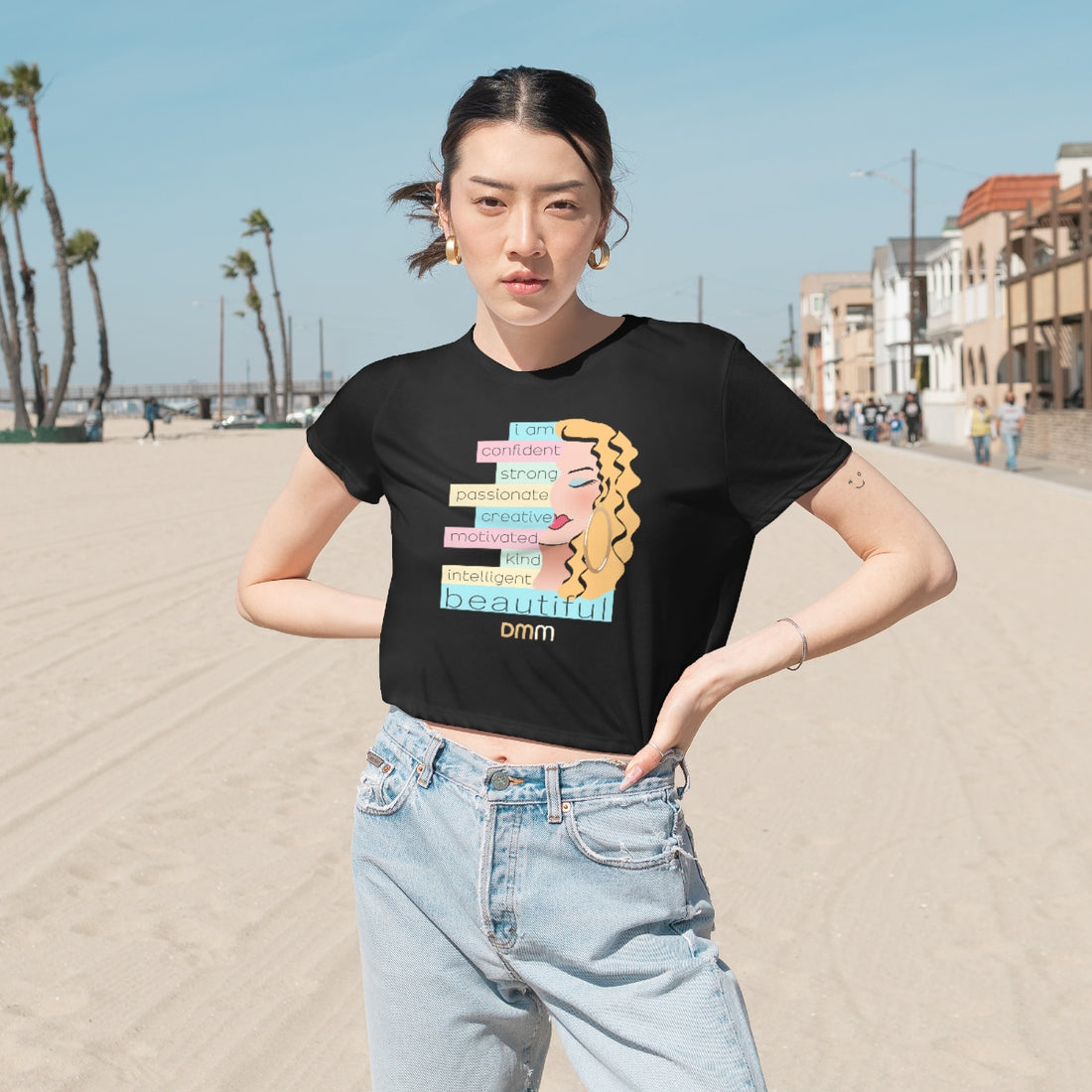 I Am Blonde Flowy Cropped Tee